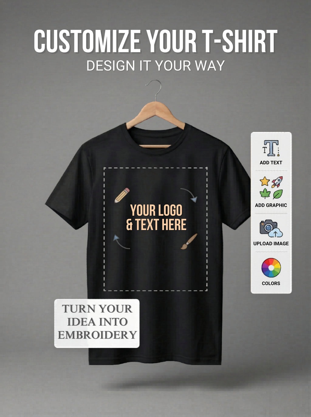 CREATE YOUR CUSTOM EMBROIDERED T-SHIRT