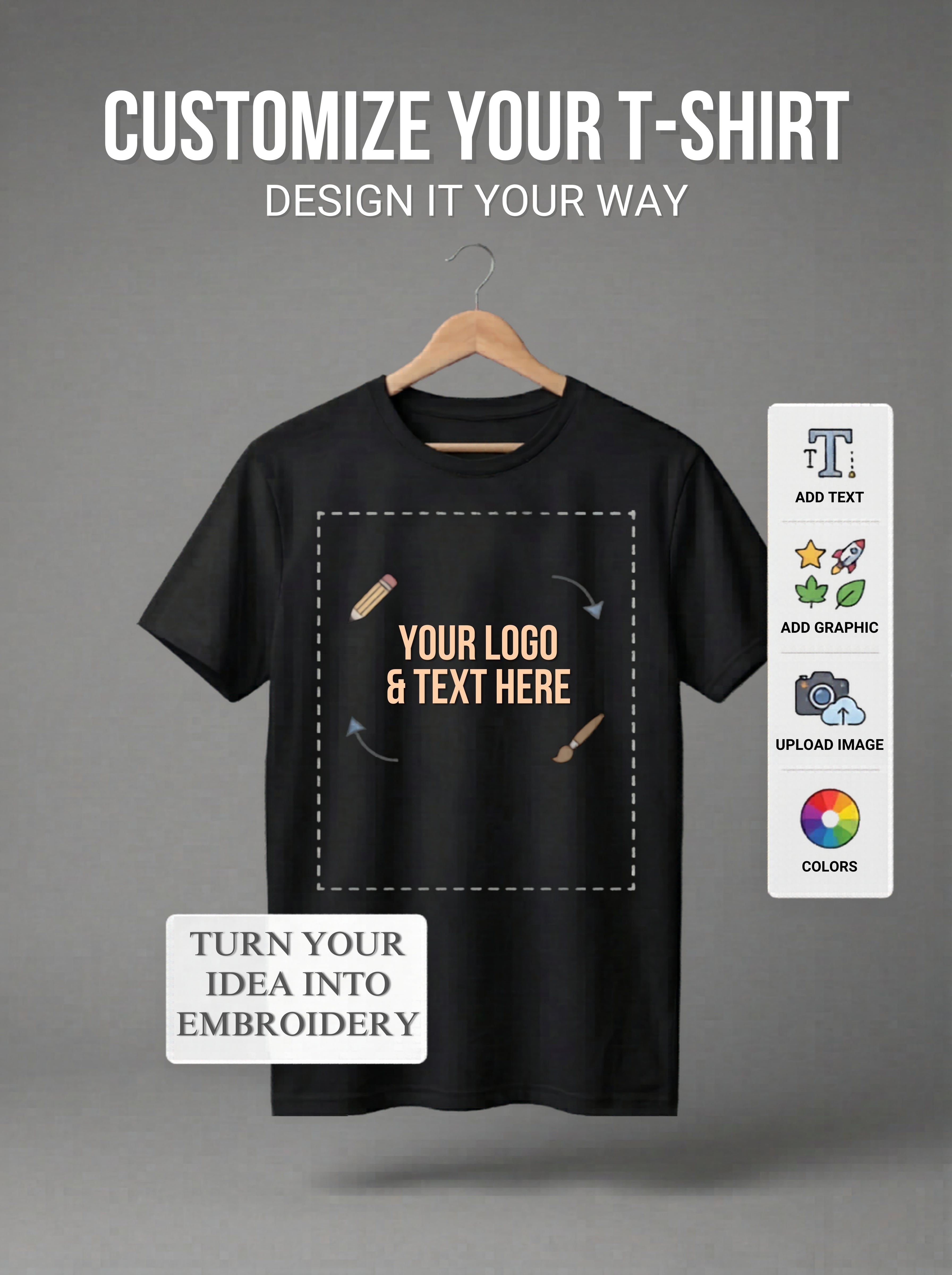 CREATE YOUR CUSTOM EMBROIDERED T-SHIRT