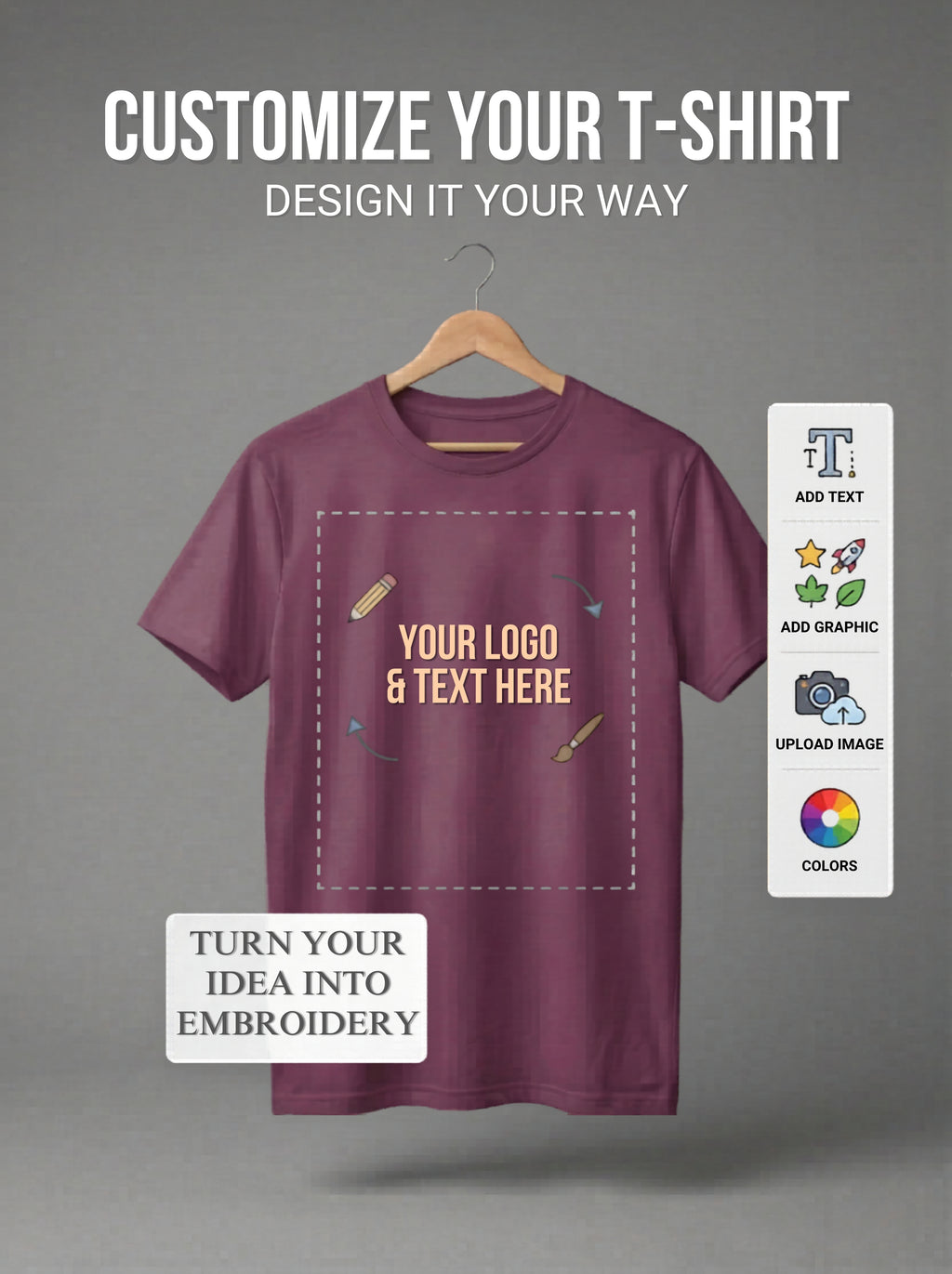 CREATE YOUR CUSTOM EMBROIDERED T-SHIRT