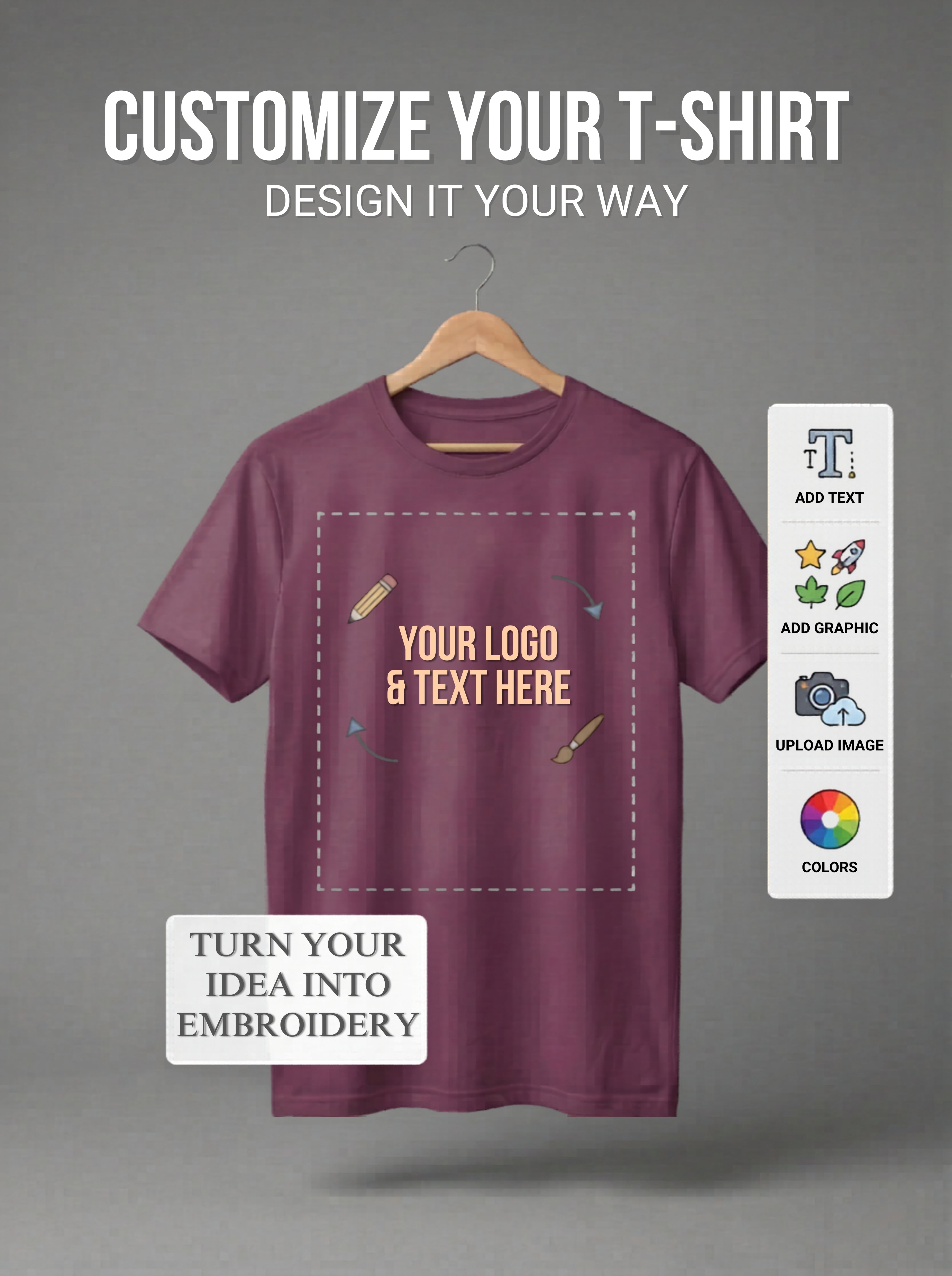 CREATE YOUR CUSTOM EMBROIDERED T-SHIRT