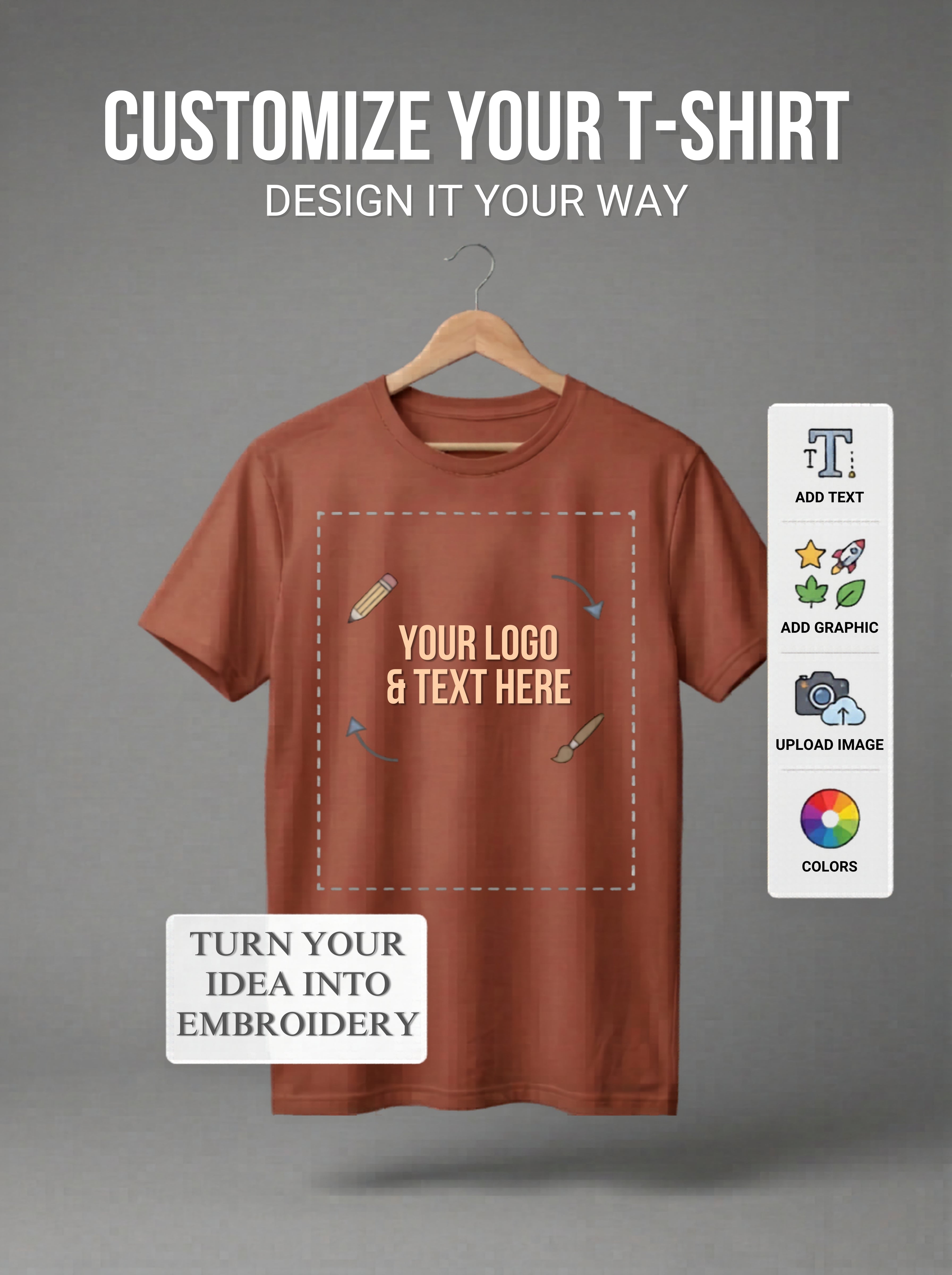 CREATE YOUR CUSTOM EMBROIDERED T-SHIRT