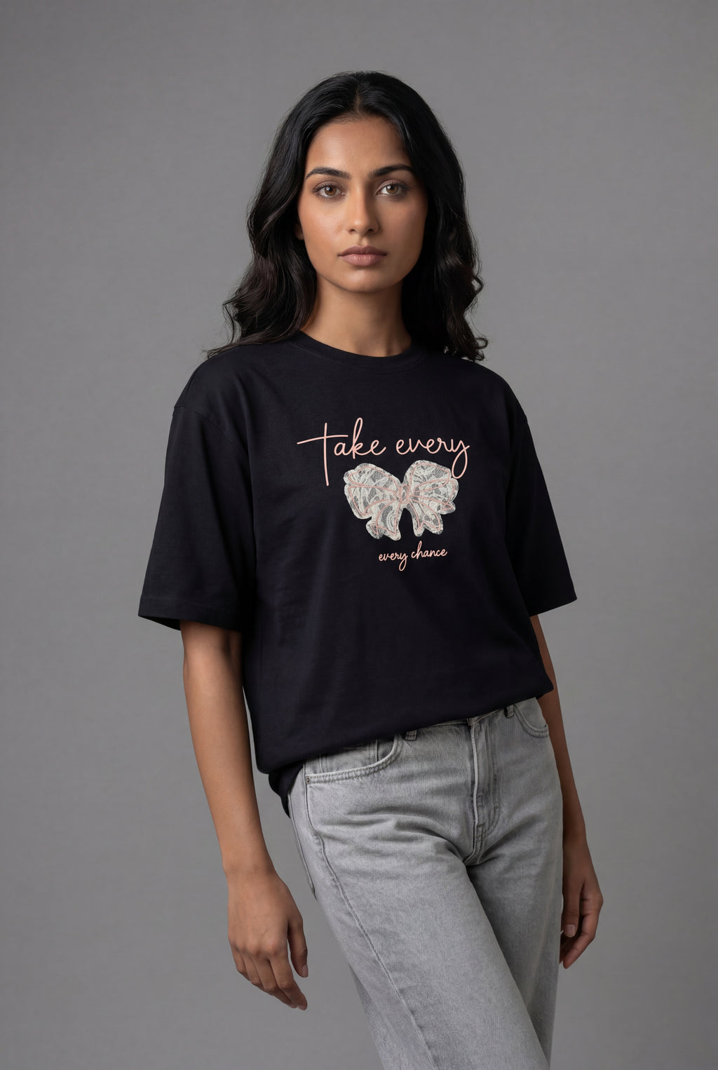 TAKE EVERY CHANCE BUTTERFLY DESIGN T-SHIRT