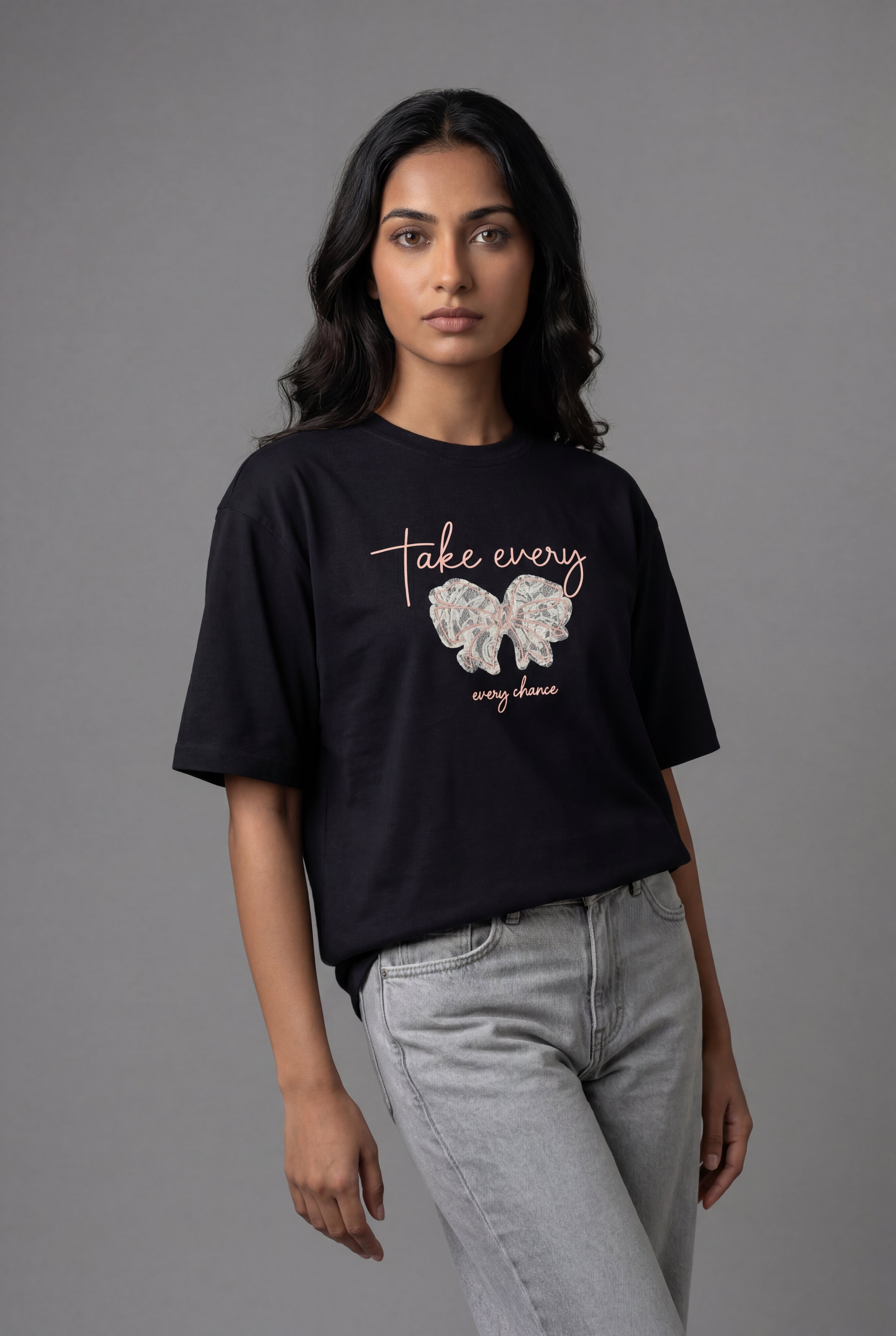 TAKE EVERY CHANCE BUTTERFLY DESIGN T-SHIRT