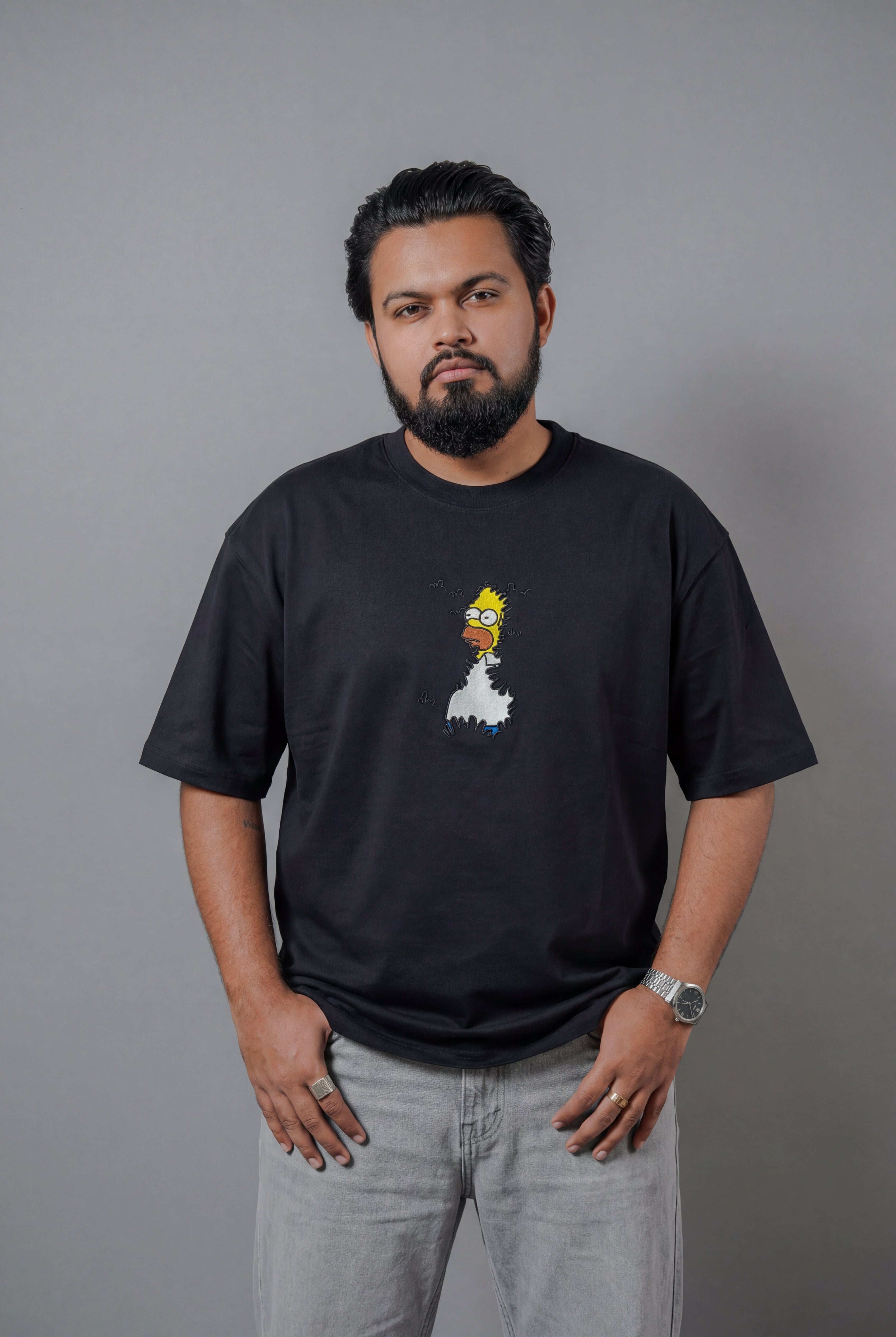 JESPÁK EMBROIDERED SIMSONS CHARACTER OVERSIZED T-SHIRT