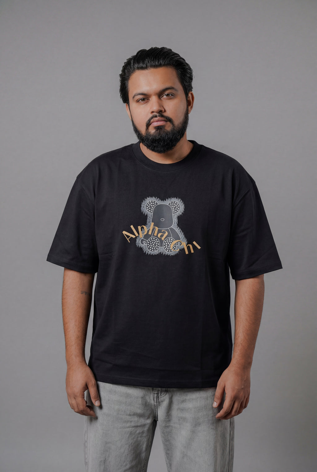 ALPHA CHI EMBOSSED TEDDY DESIGN T-SHIRT