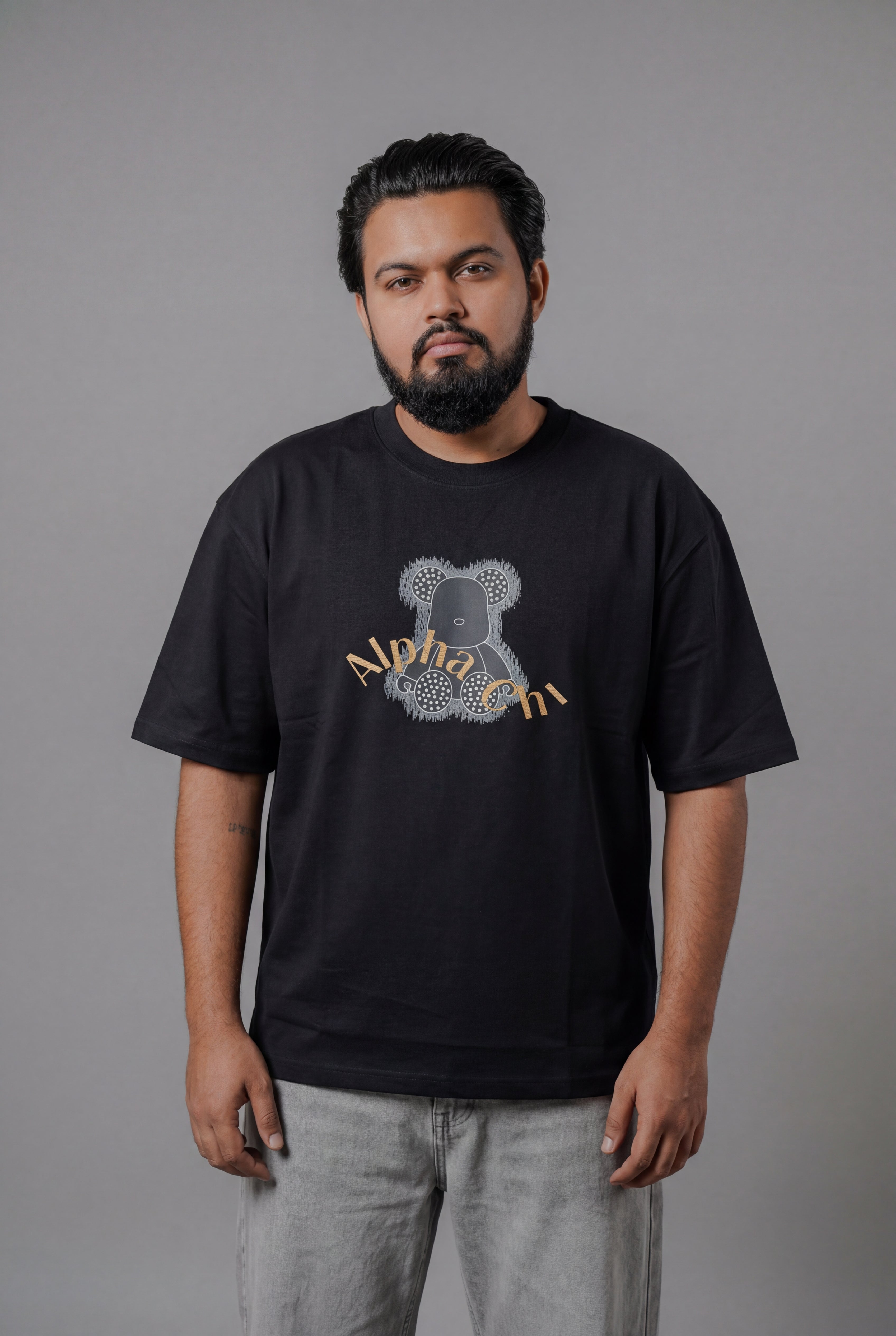 ALPHA CHI EMBOSSED TEDDY DESIGN T-SHIRT