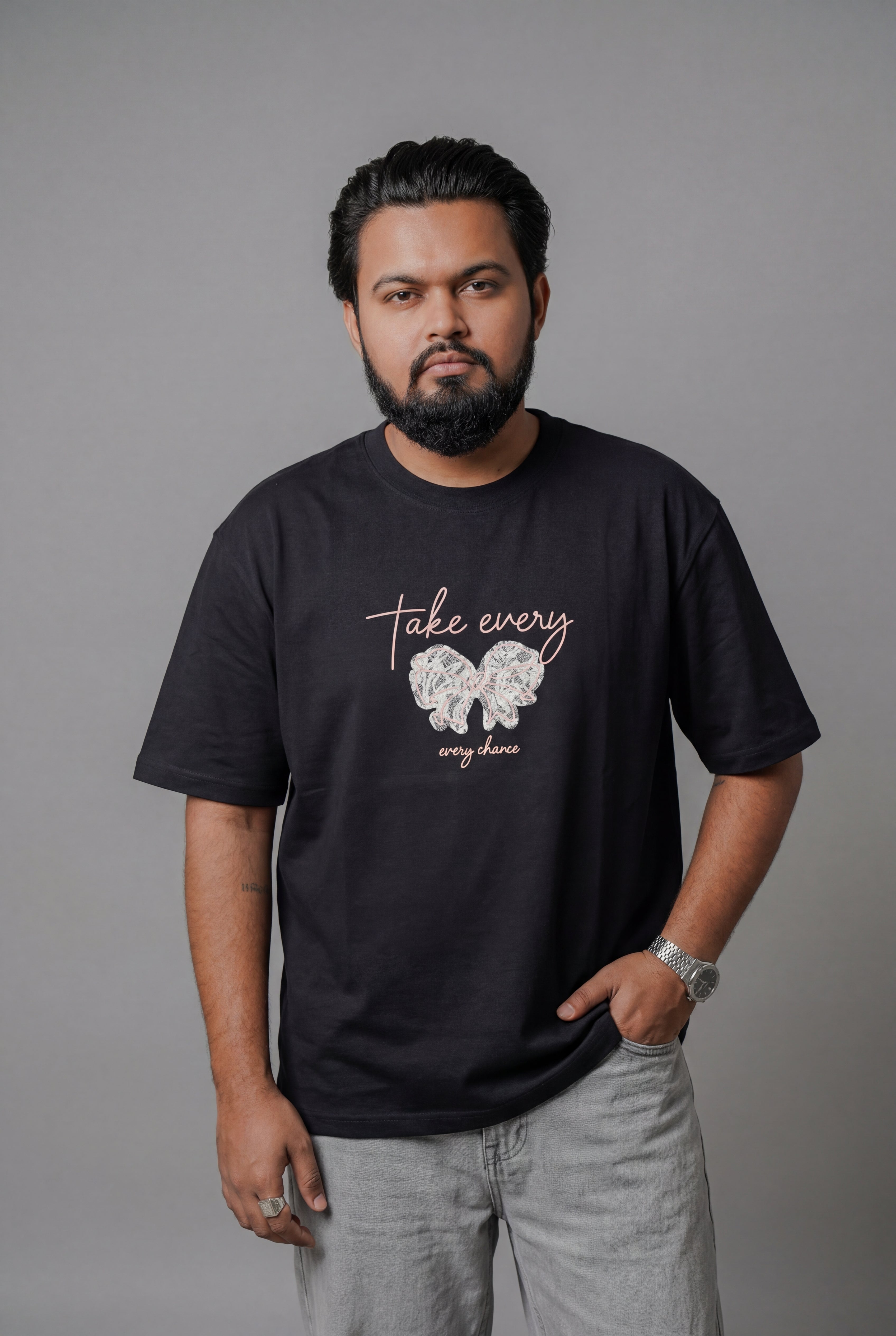 TAKE EVERY CHANCE BUTTERFLY DESIGN T-SHIRT