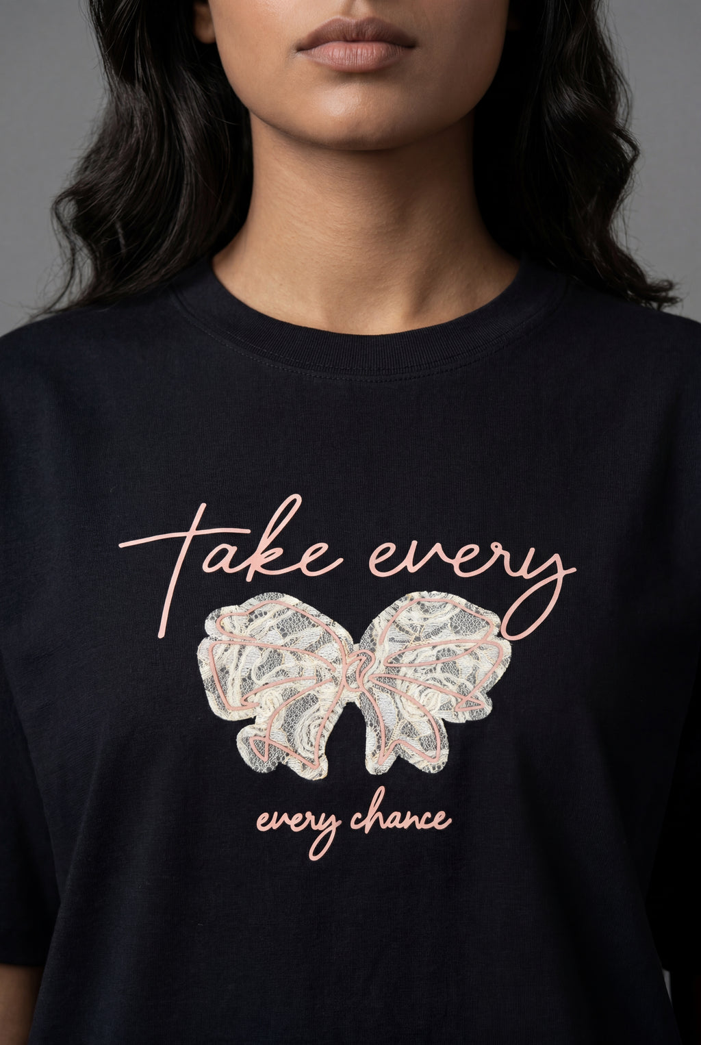 TAKE EVERY CHANCE BUTTERFLY DESIGN T-SHIRT