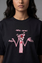 WHO CARES EMBROIDERED CHARACTER PREMIUM T-SHIRT