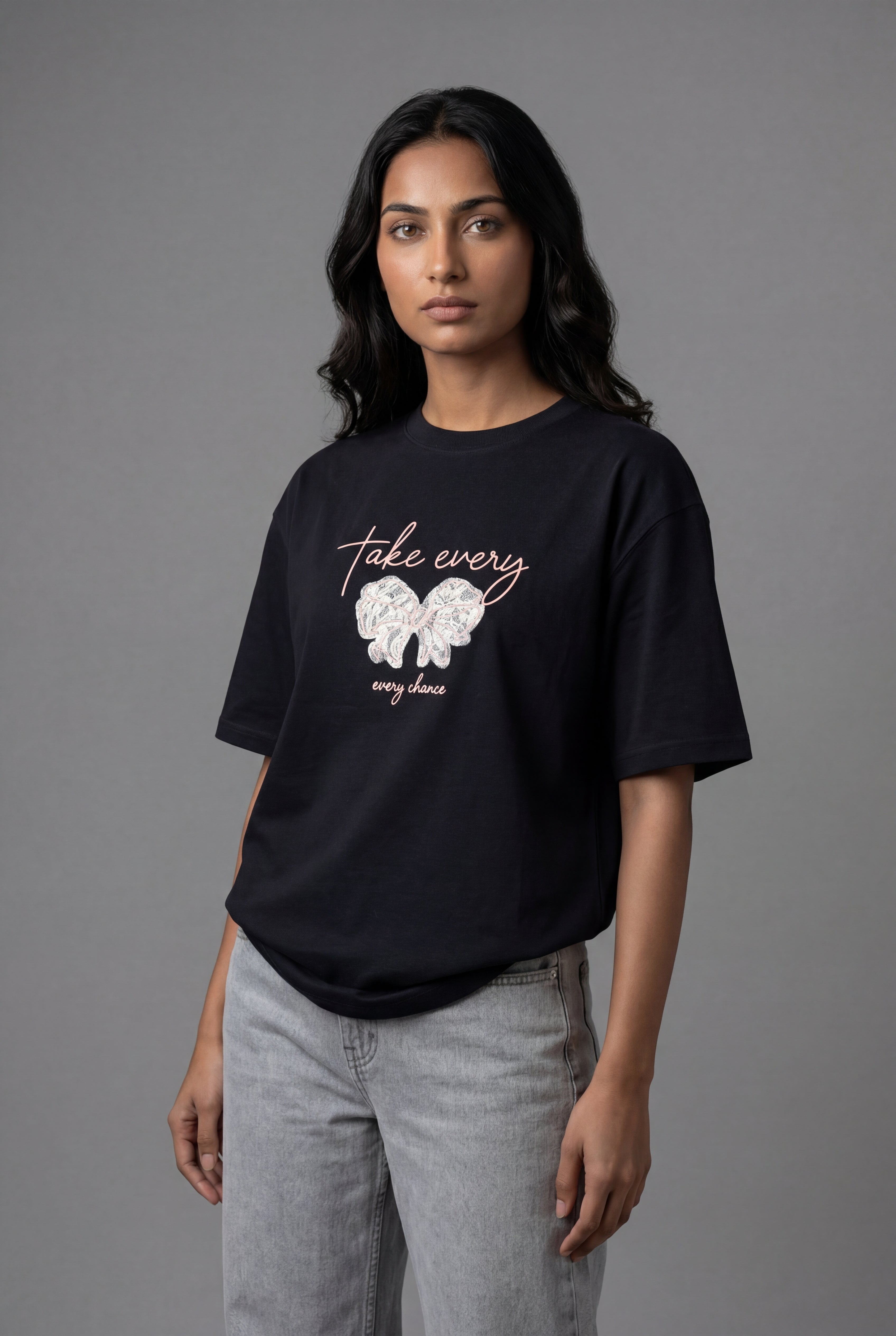 TAKE EVERY CHANCE BUTTERFLY DESIGN T-SHIRT