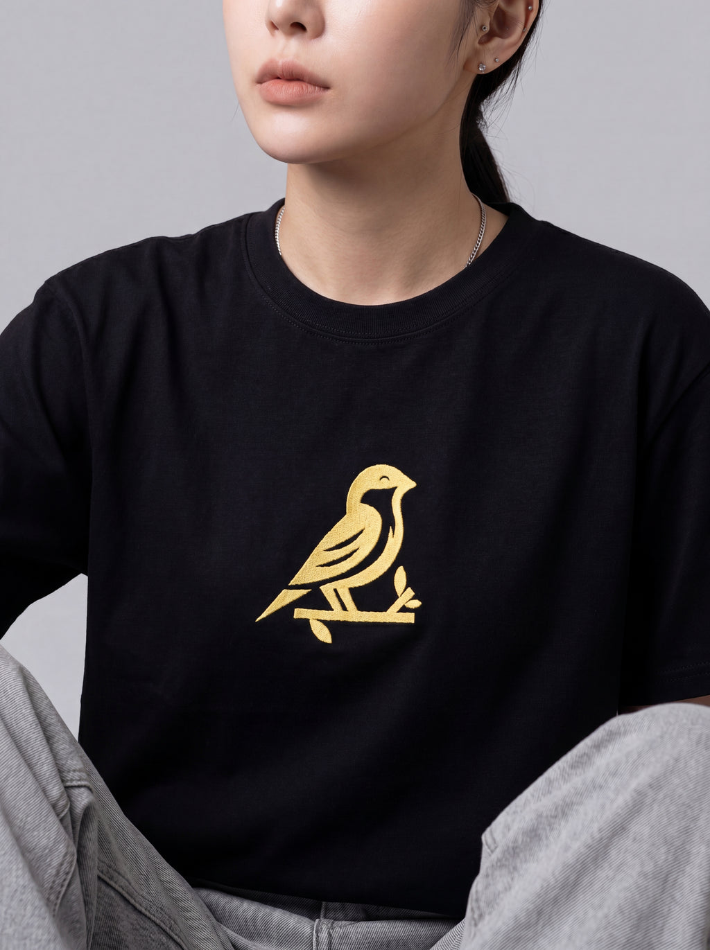 JESPÁK SIGNATURE BIRD EMBROIDERED OVERSIZED T-SHIRT