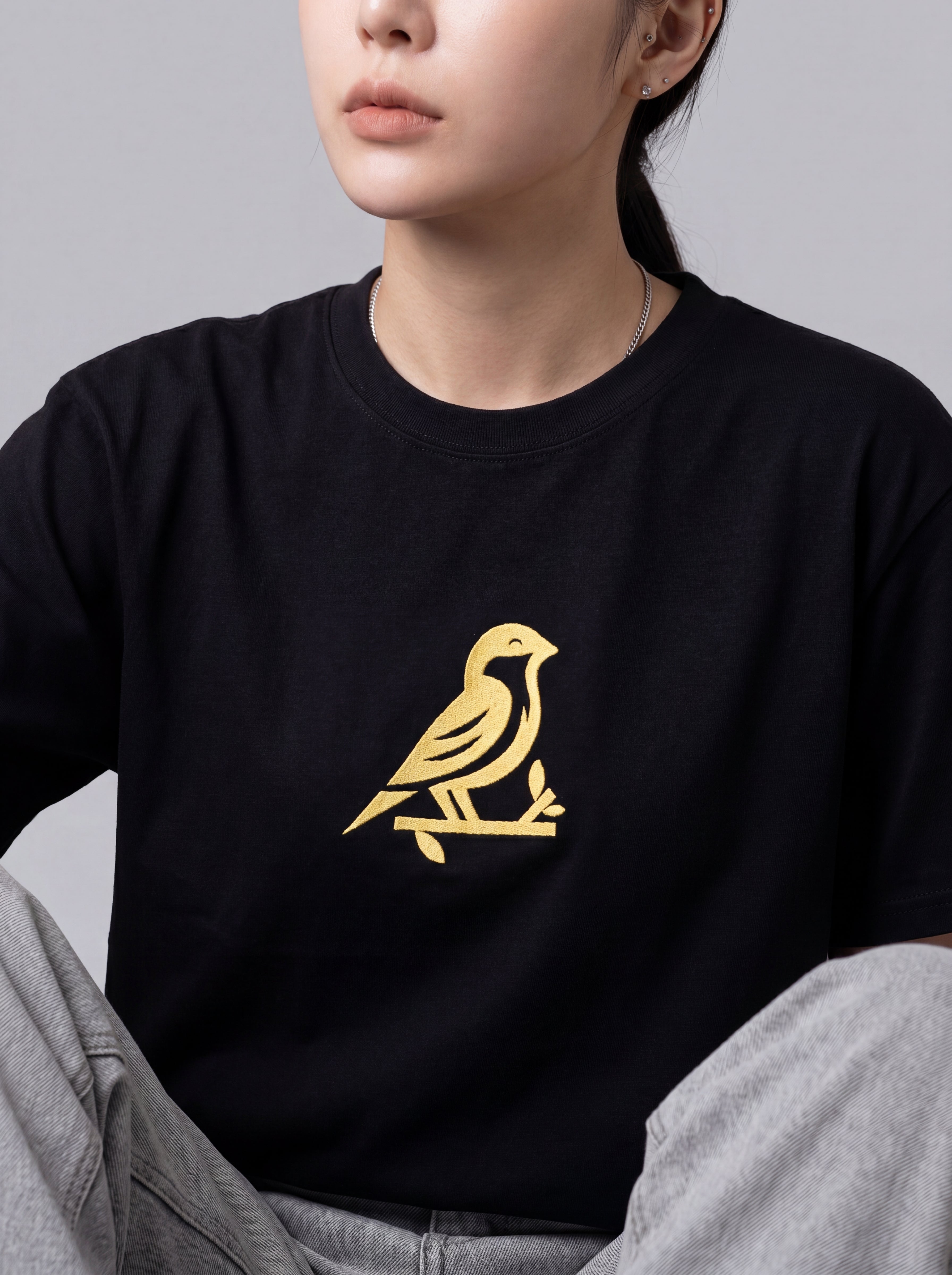 JESPÁK SIGNATURE BIRD EMBROIDERED OVERSIZED T-SHIRT