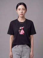 JESPÁK PINK PANTHER CHARACTER HIGH DENSITY EMBROIDERY OVERSIZED T-SHIRT