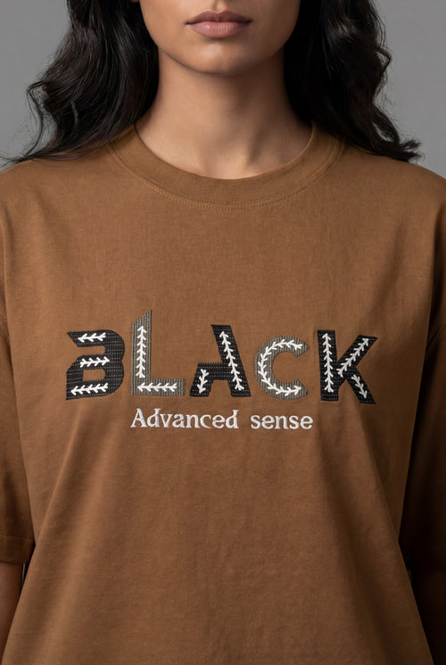 BLACK ADVANCED SENSE STRUCTURED OVERSIZED T-SHIRT