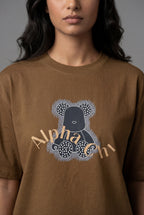 ALPHA CHI EMBOSSED TEDDY DESIGN T-SHIRT