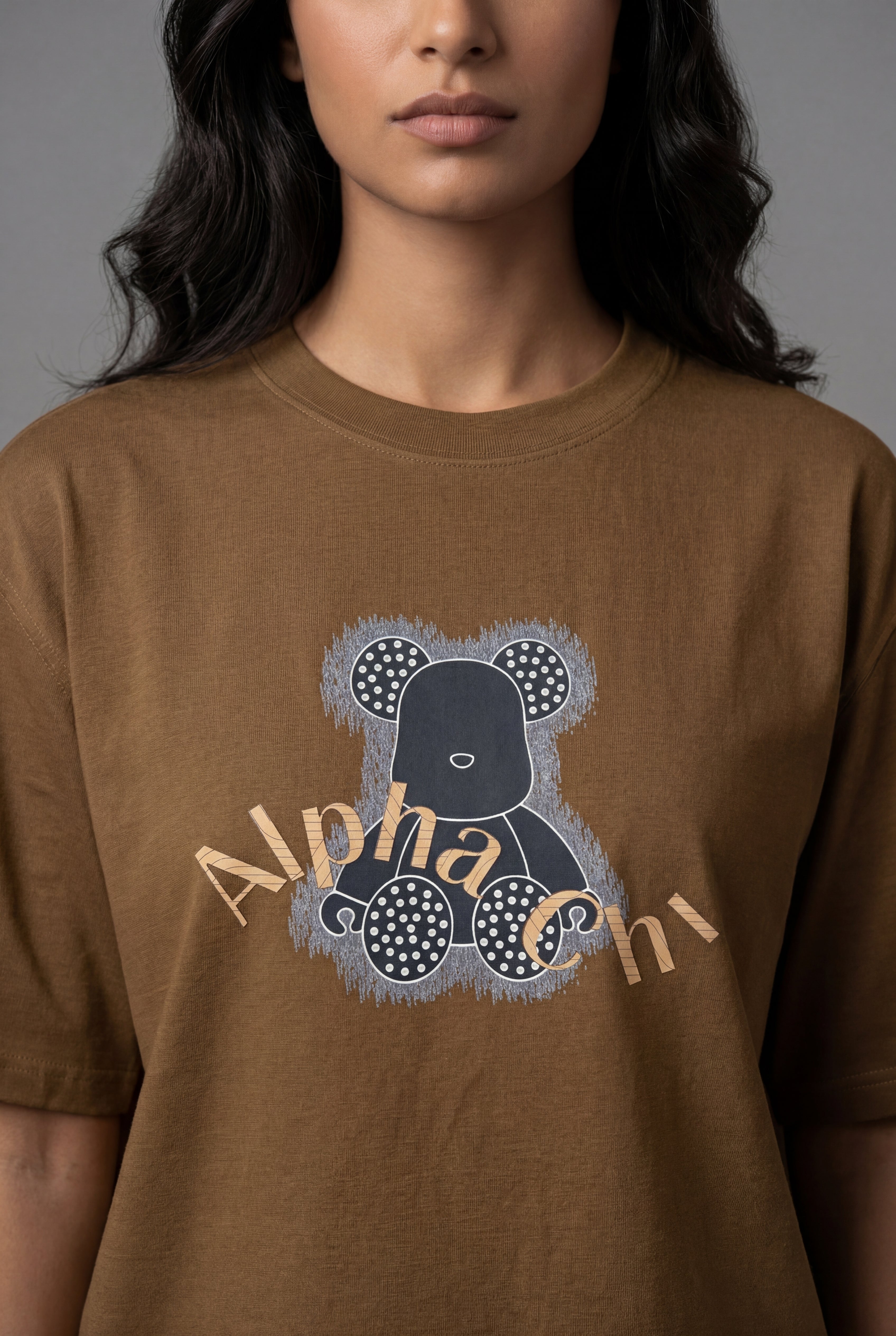 ALPHA CHI EMBOSSED TEDDY DESIGN T-SHIRT