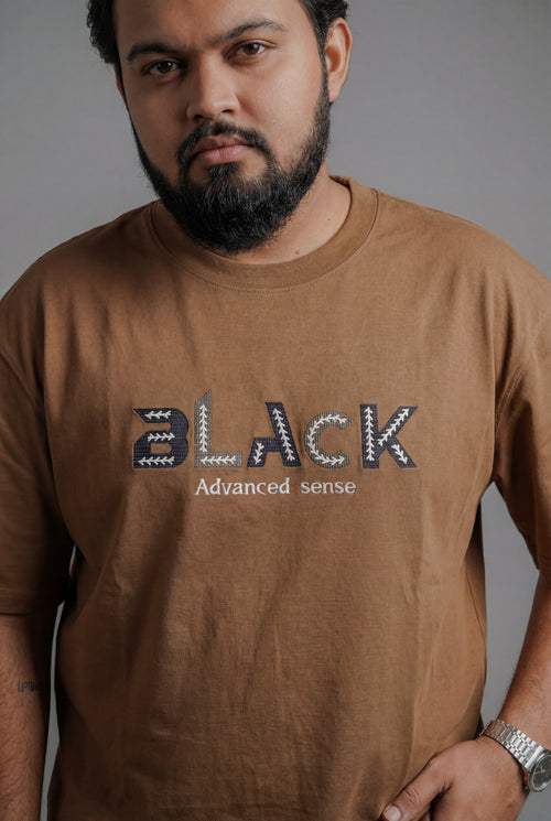BLACK ADVANCED SENSE STRUCTURED OVERSIZED T-SHIRT