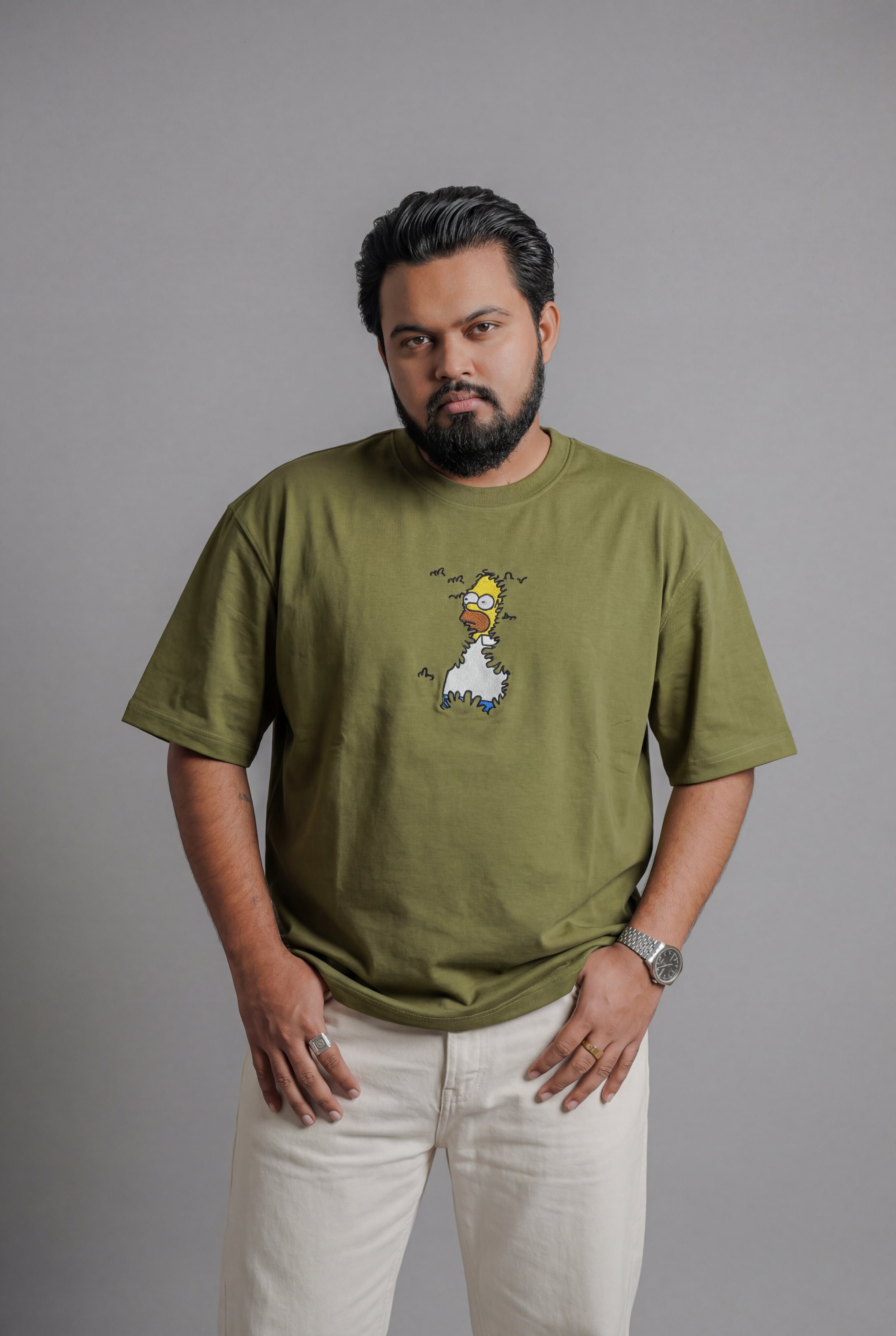 JESPÁK EMBROIDERED SIMSONS CHARACTER OVERSIZED T-SHIRT