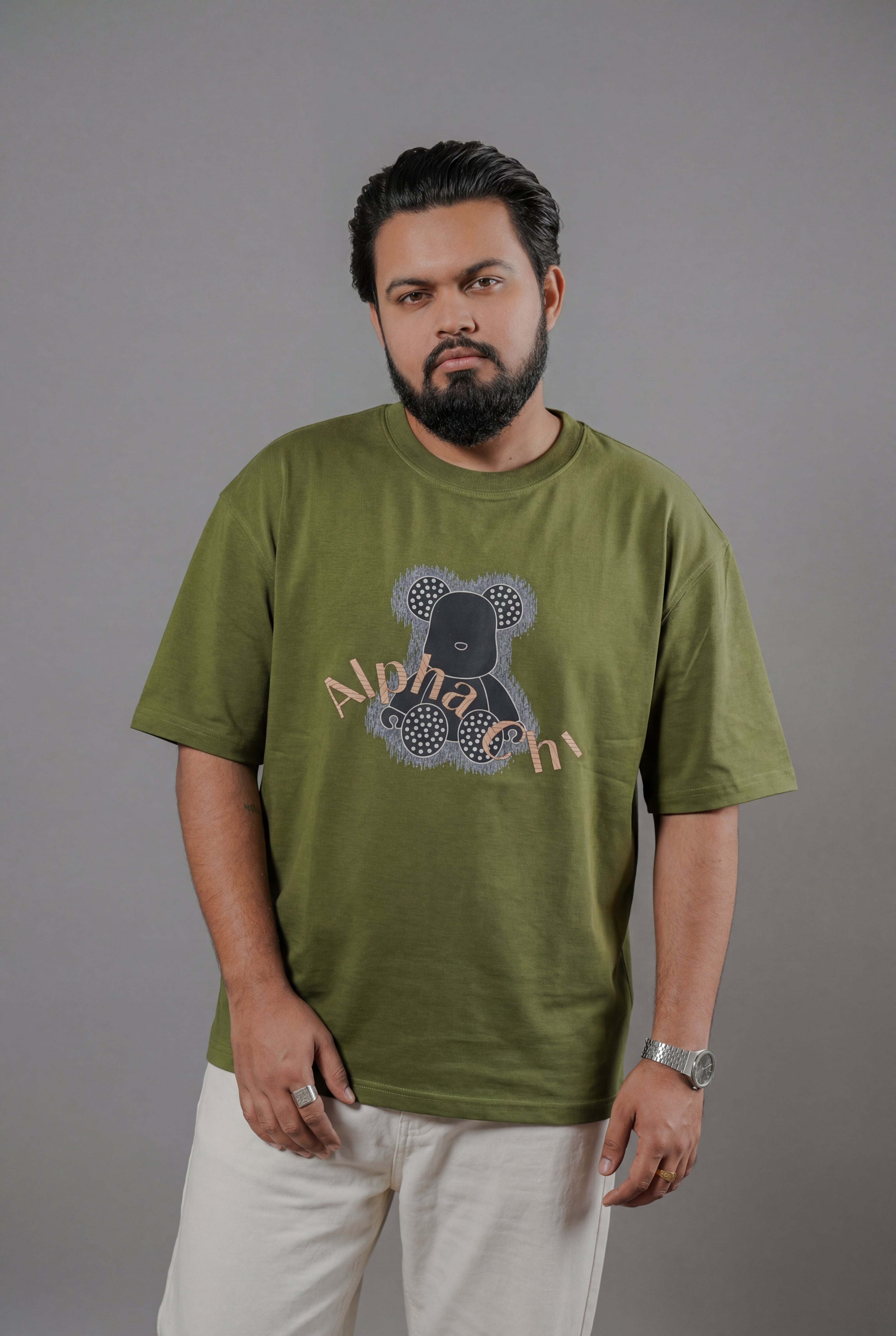 ALPHA CHI EMBOSSED TEDDY DESIGN T-SHIRT