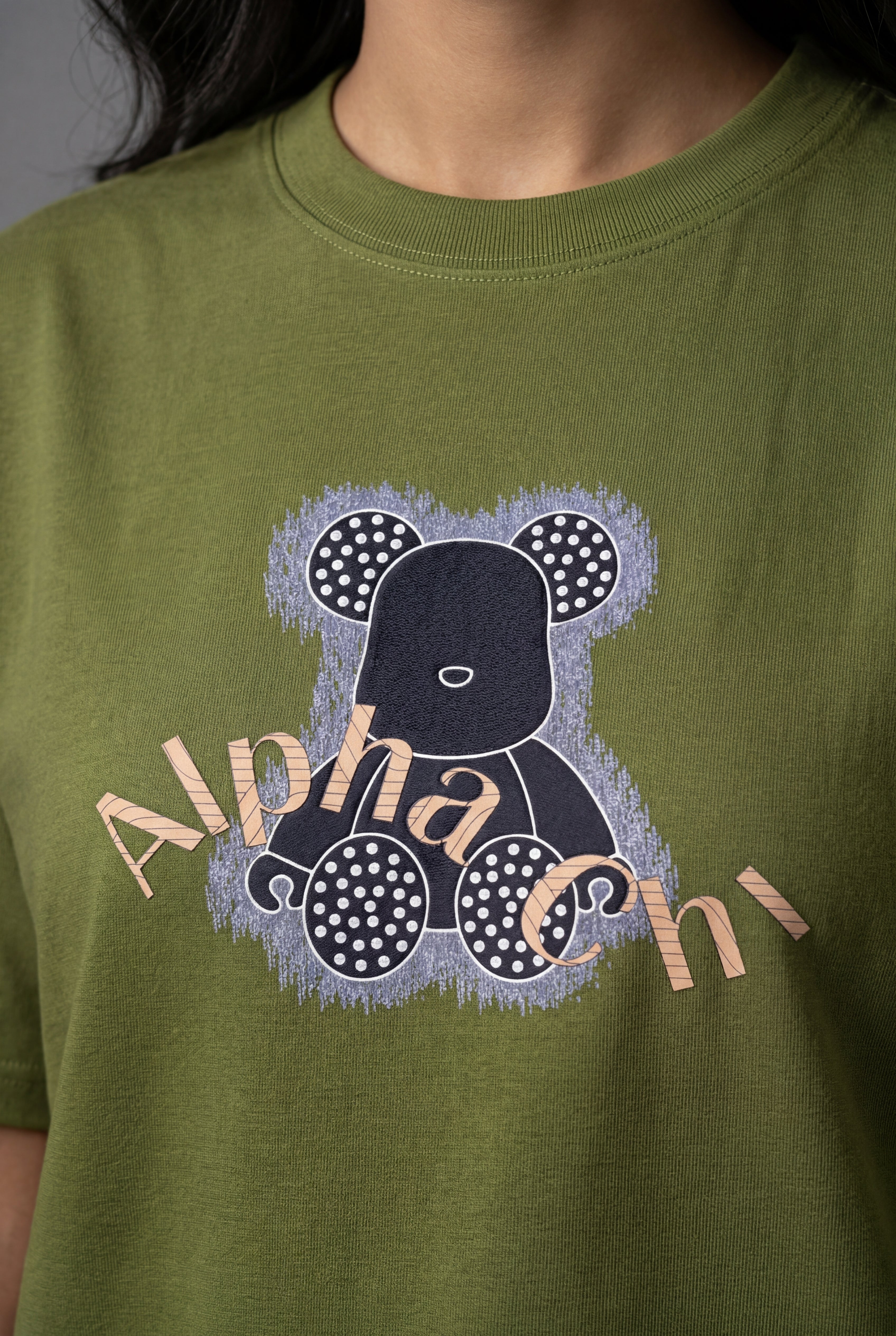ALPHA CHI EMBOSSED TEDDY DESIGN T-SHIRT