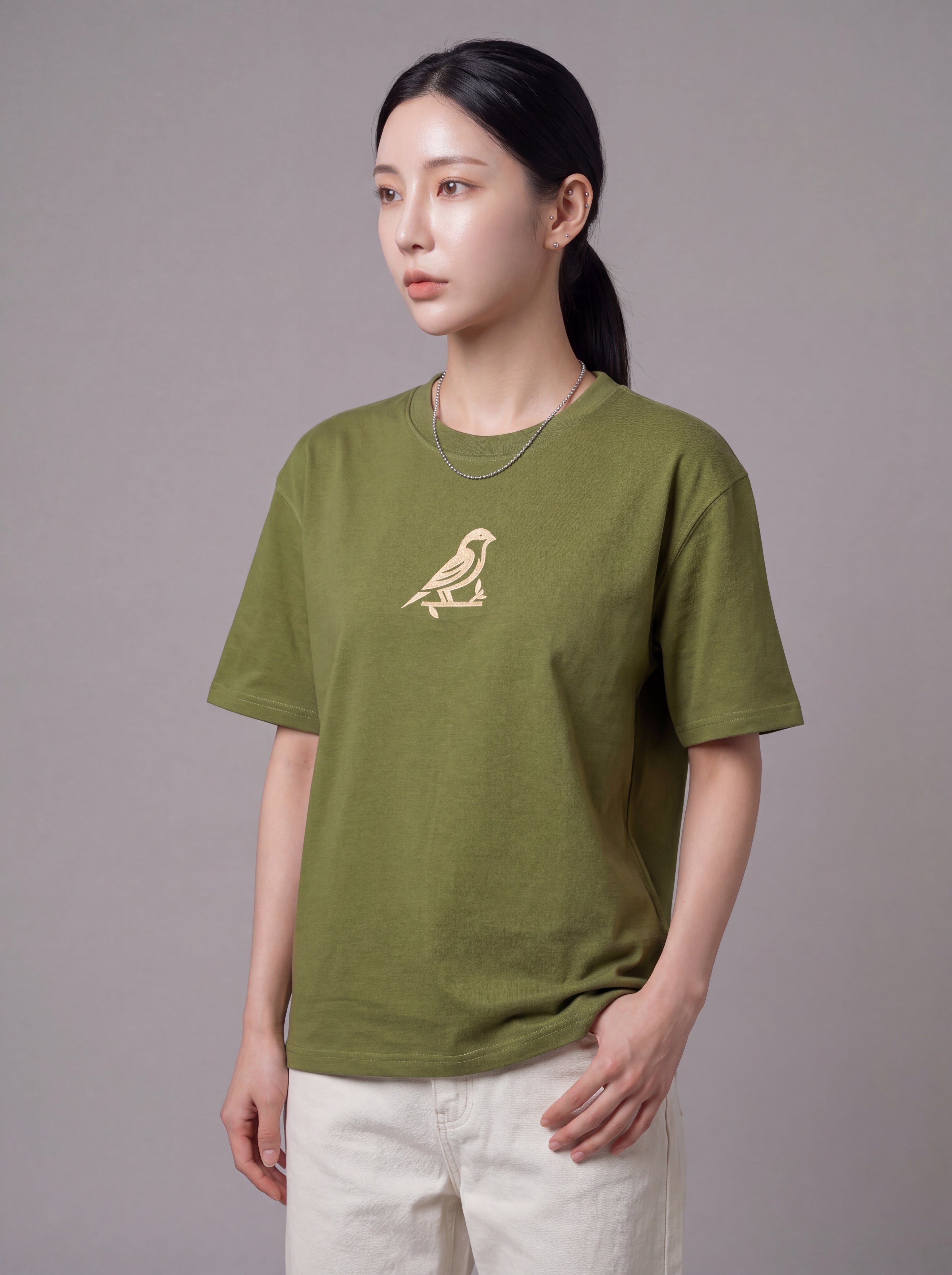 JESPÁK SIGNATURE BIRD EMBROIDERED OVERSIZED T-SHIRT