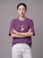 JESPÁK PINK PANTHER CHARACTER HIGH DENSITY EMBROIDERY OVERSIZED T-SHIRT