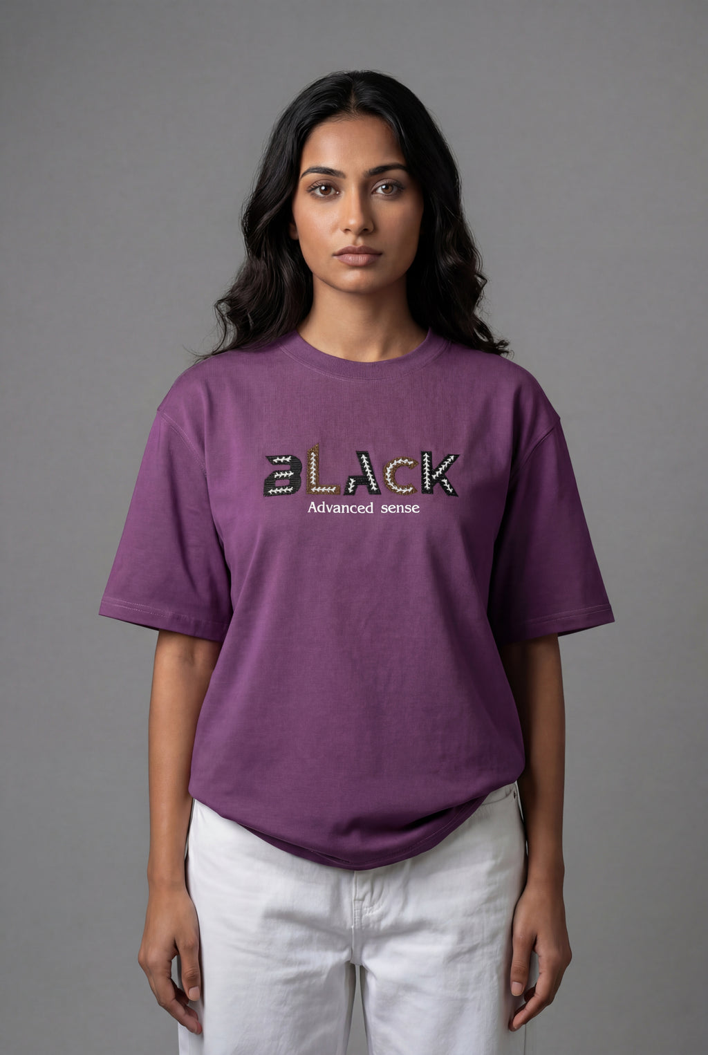 BLACK ADVANCED SENSE STRUCTURED OVERSIZED T-SHIRT