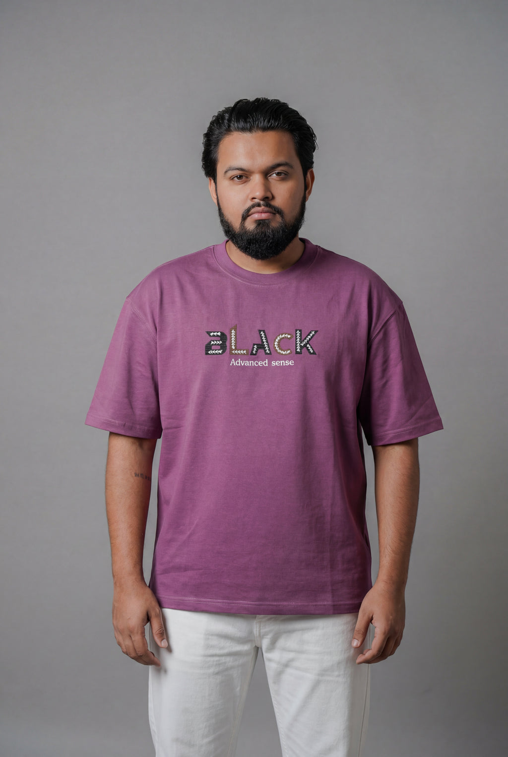 BLACK ADVANCED SENSE STRUCTURED OVERSIZED T-SHIRT