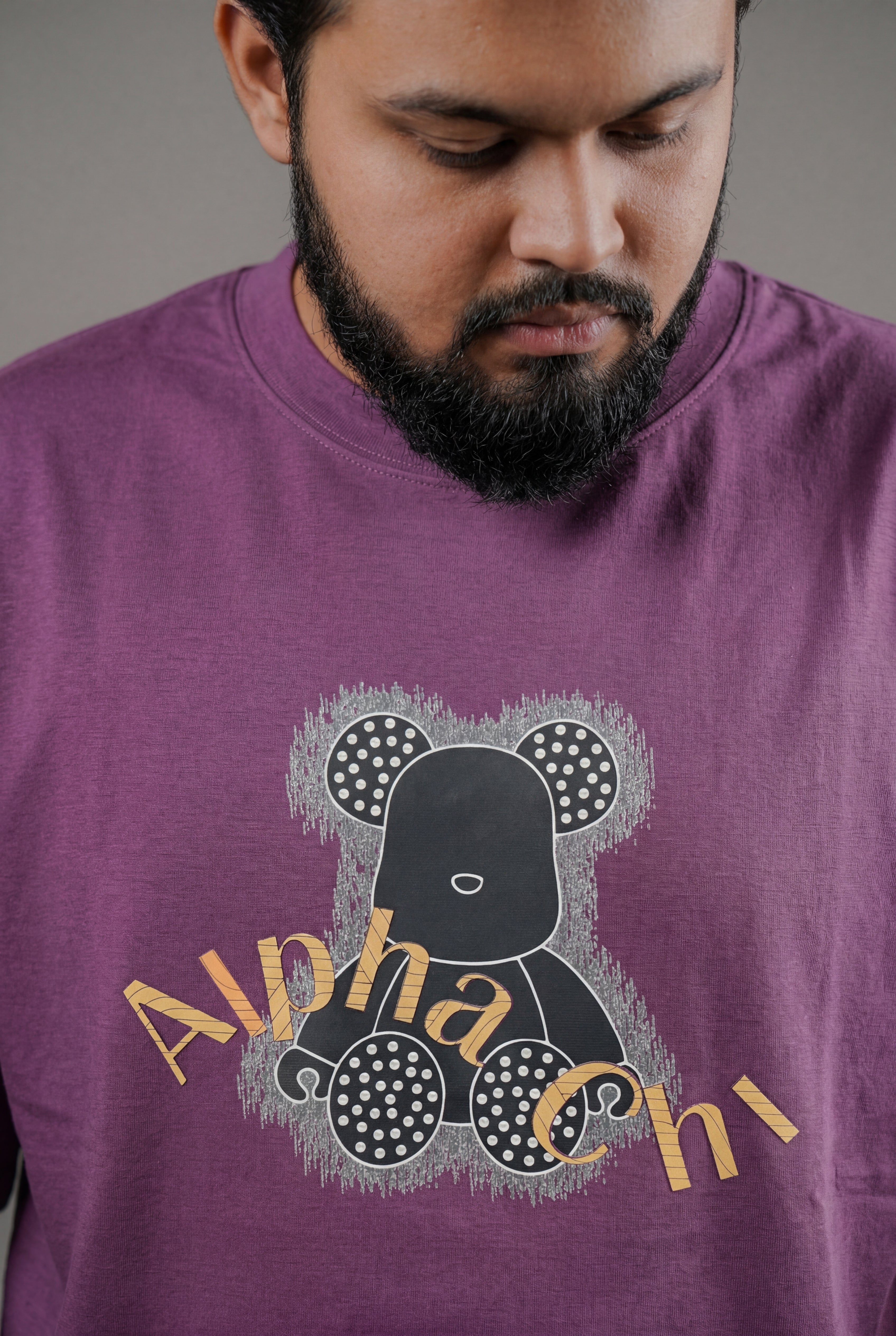 ALPHA CHI EMBOSSED TEDDY DESIGN T-SHIRT