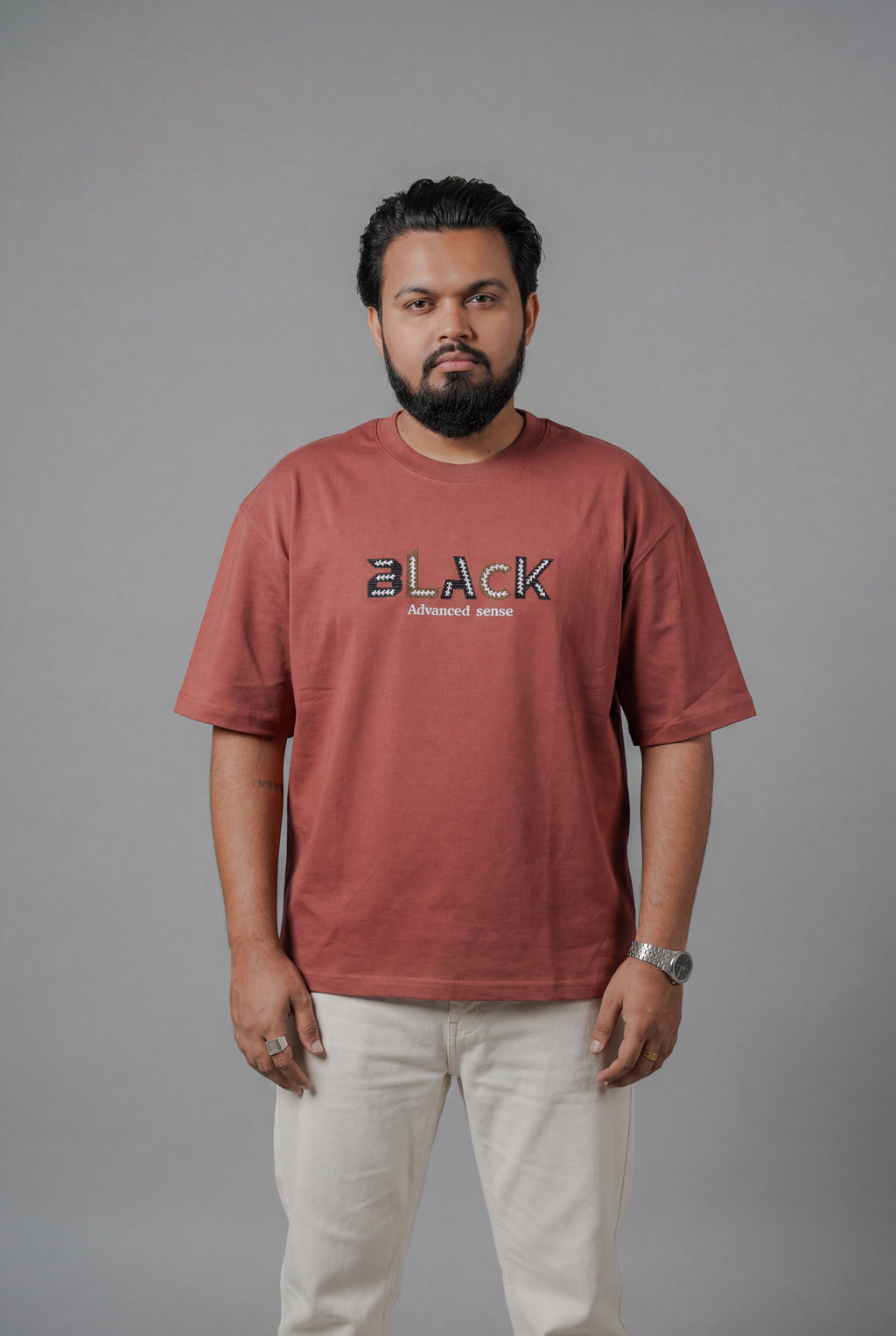 BLACK ADVANCED SENSE STRUCTURED OVERSIZED T-SHIRT