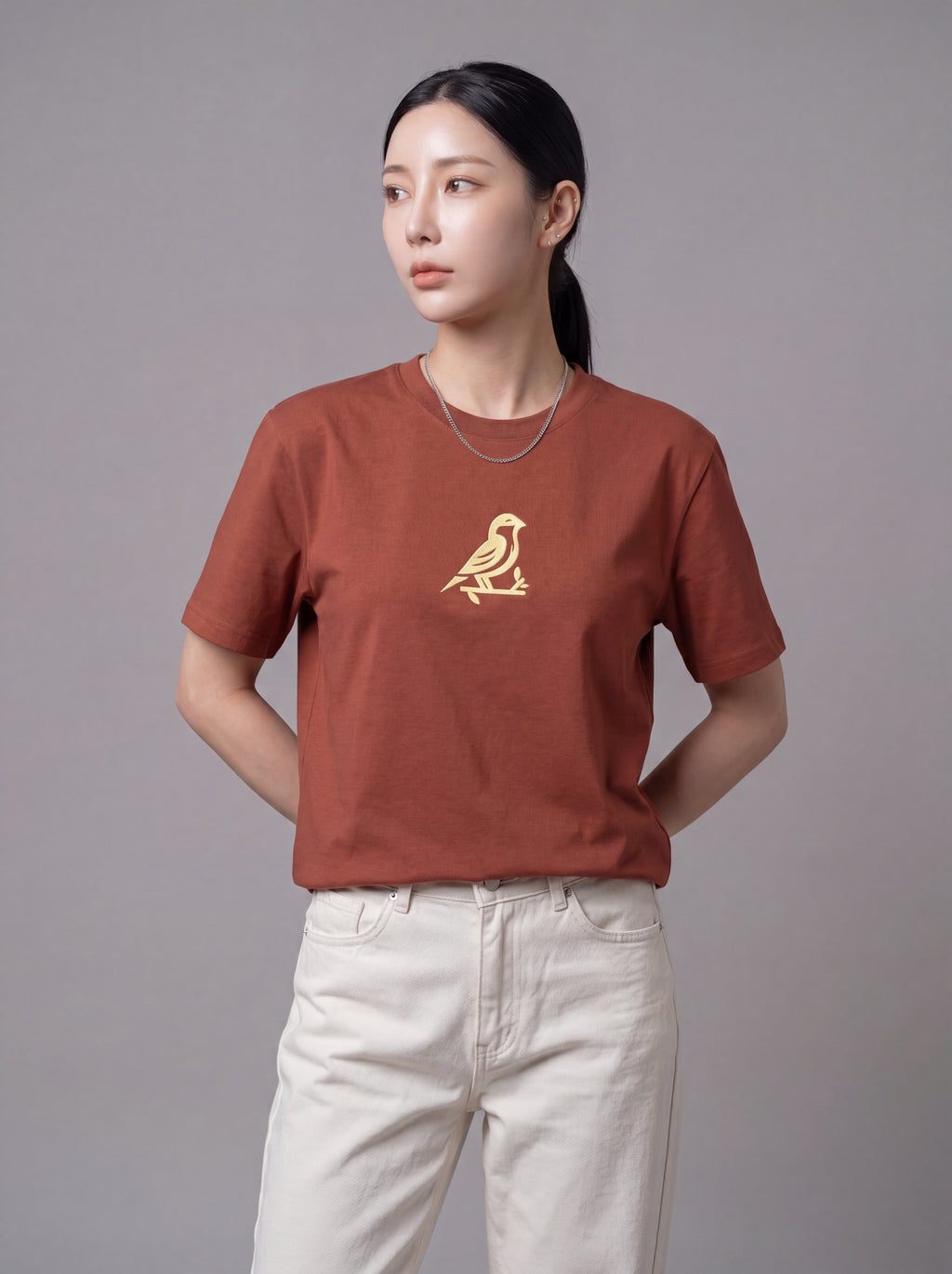 JESPÁK SIGNATURE BIRD EMBROIDERED OVERSIZED T-SHIRT