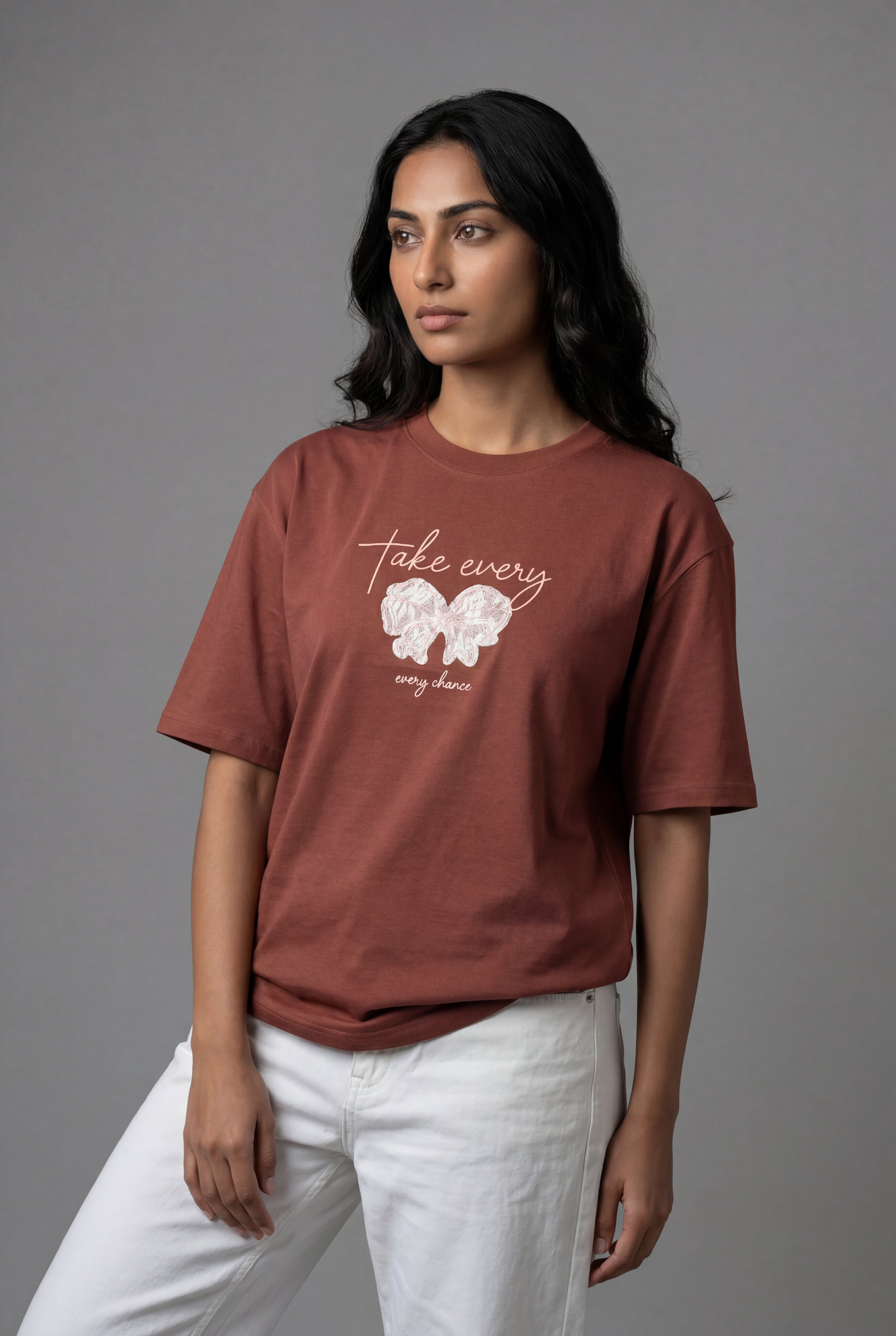 TAKE EVERY CHANCE BUTTERFLY DESIGN T-SHIRT