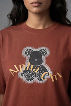 ALPHA CHI EMBOSSED TEDDY DESIGN T-SHIRT