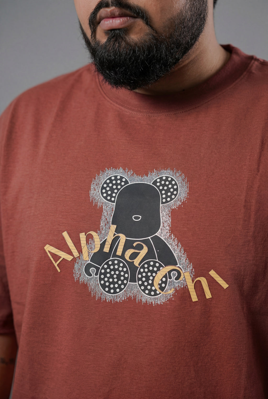 ALPHA CHI EMBOSSED TEDDY DESIGN T-SHIRT