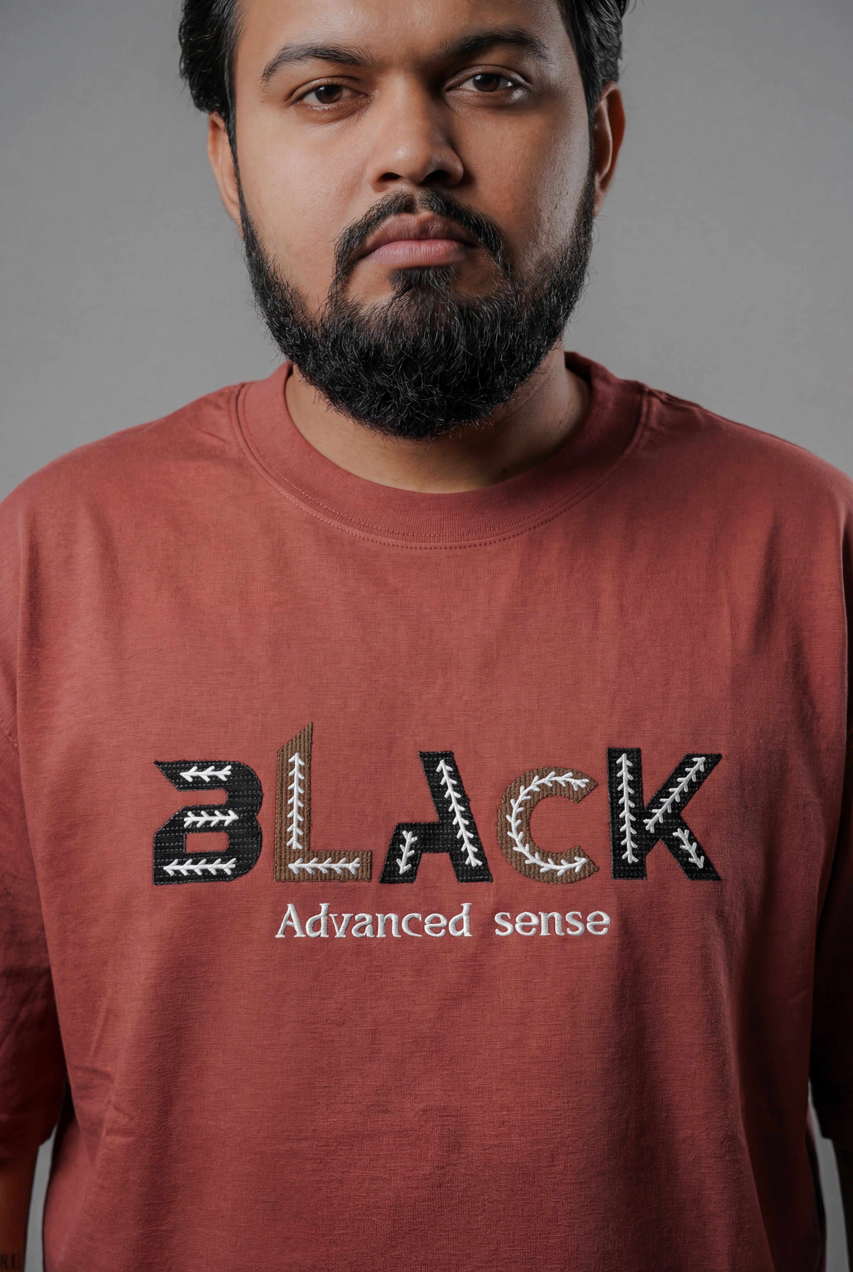 BLACK ADVANCED SENSE STRUCTURED OVERSIZED T-SHIRT