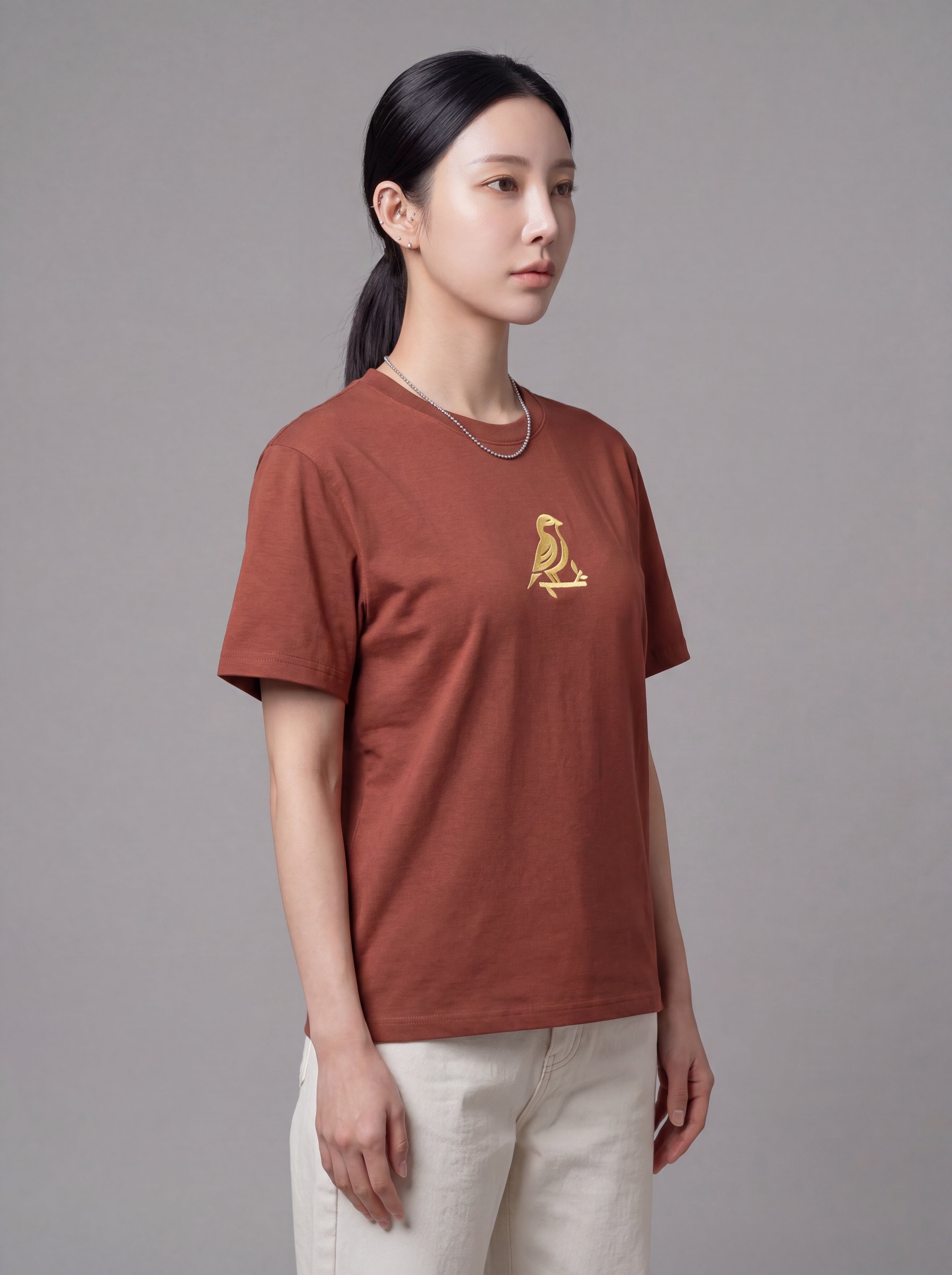JESPÁK SIGNATURE BIRD EMBROIDERED OVERSIZED T-SHIRT