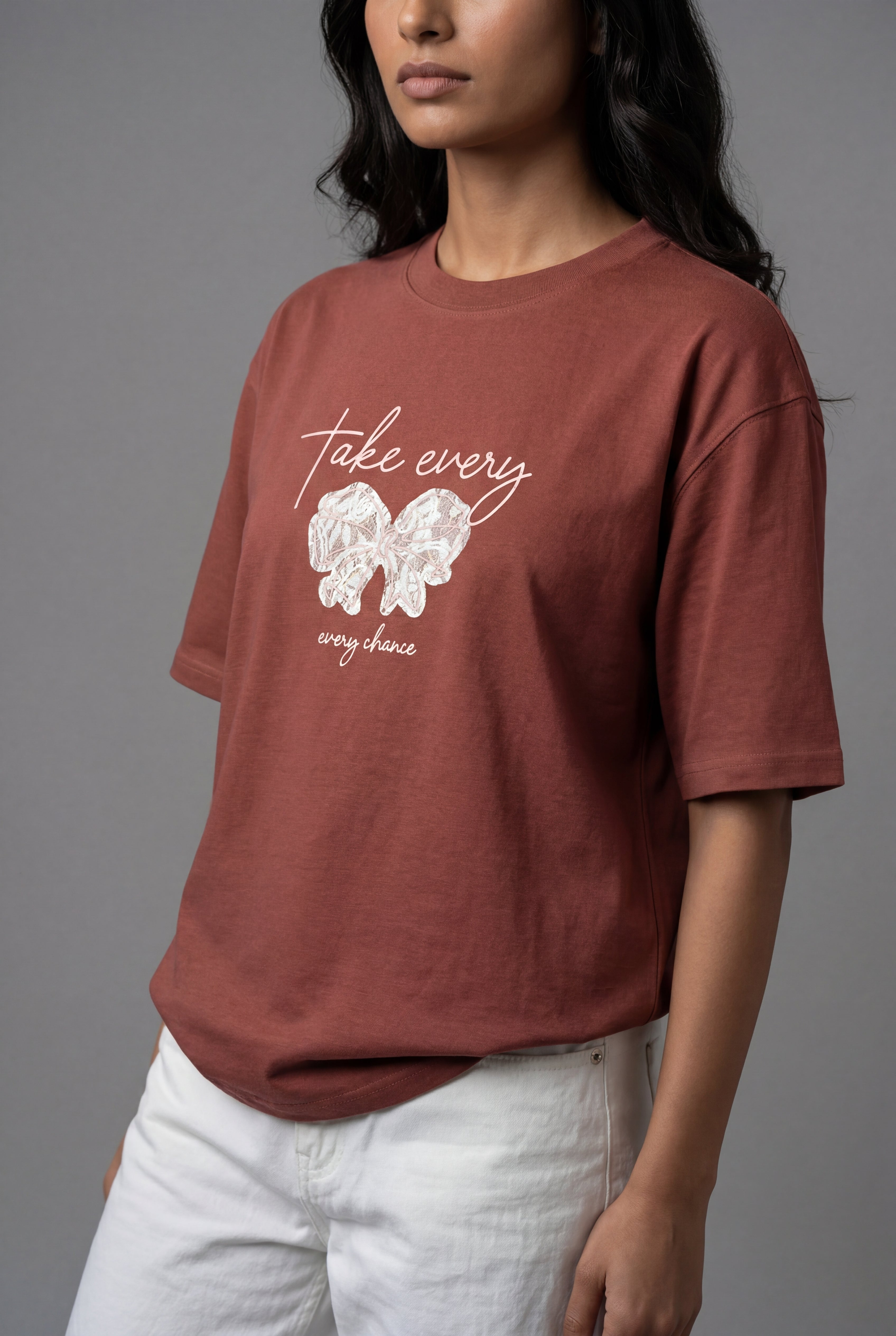 TAKE EVERY CHANCE BUTTERFLY DESIGN T-SHIRT