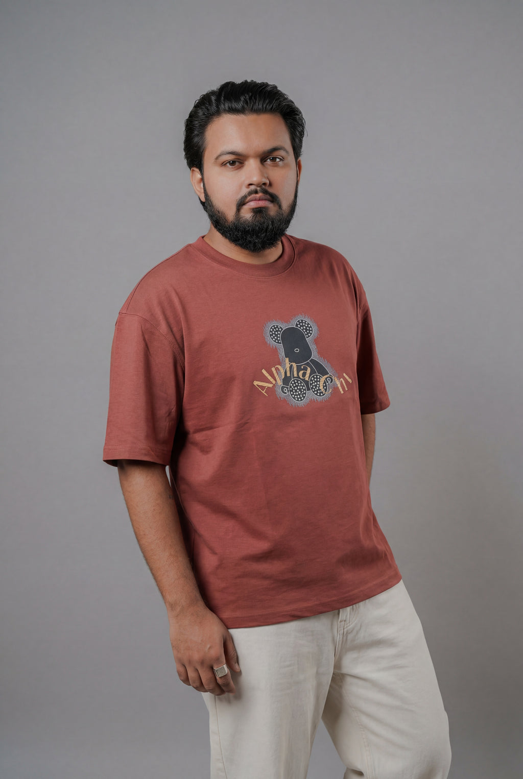 ALPHA CHI EMBOSSED TEDDY DESIGN T-SHIRT