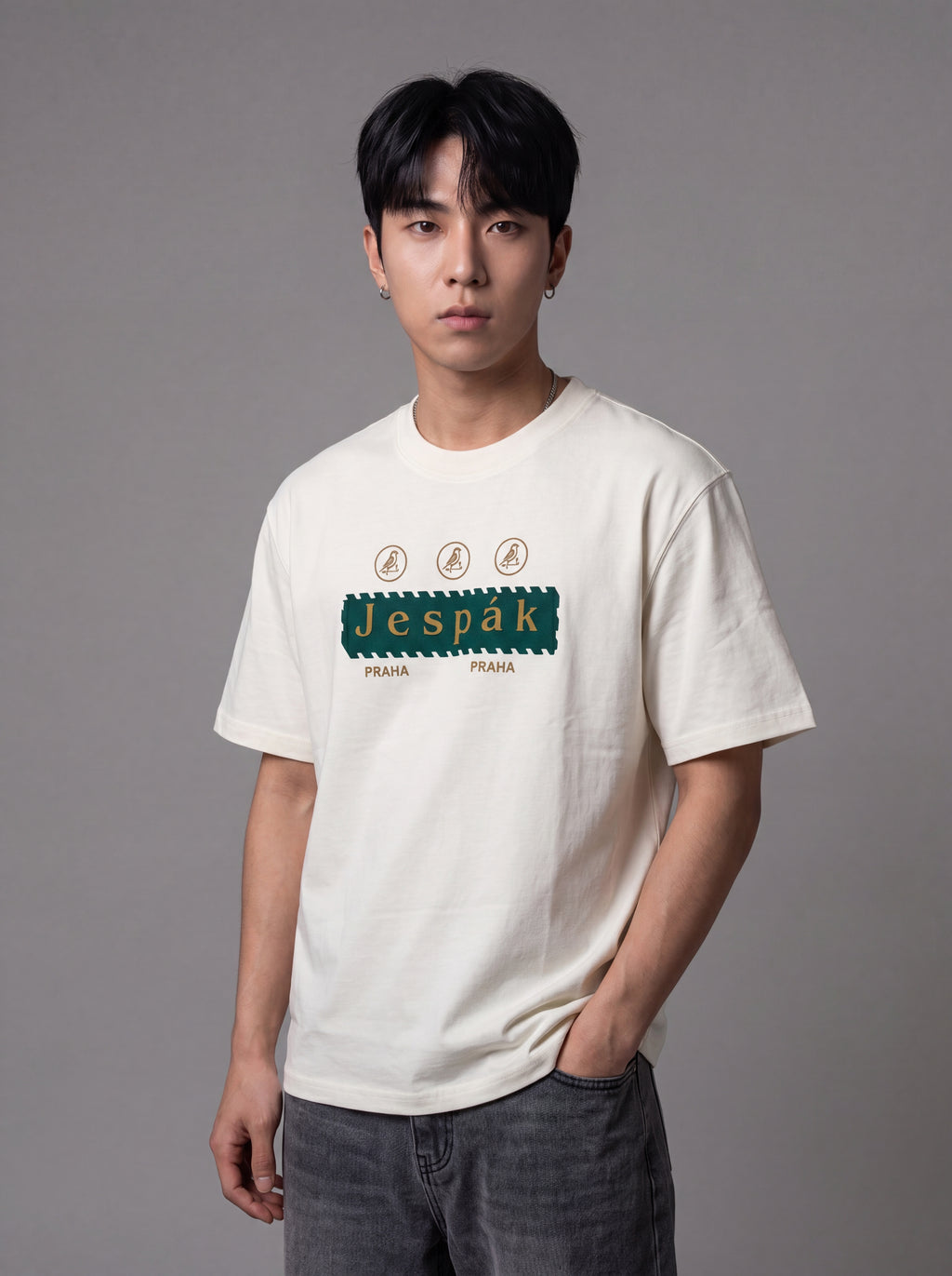 JESPAK EMBOSSED ICON STRIP PREMIUM T-SHIRT