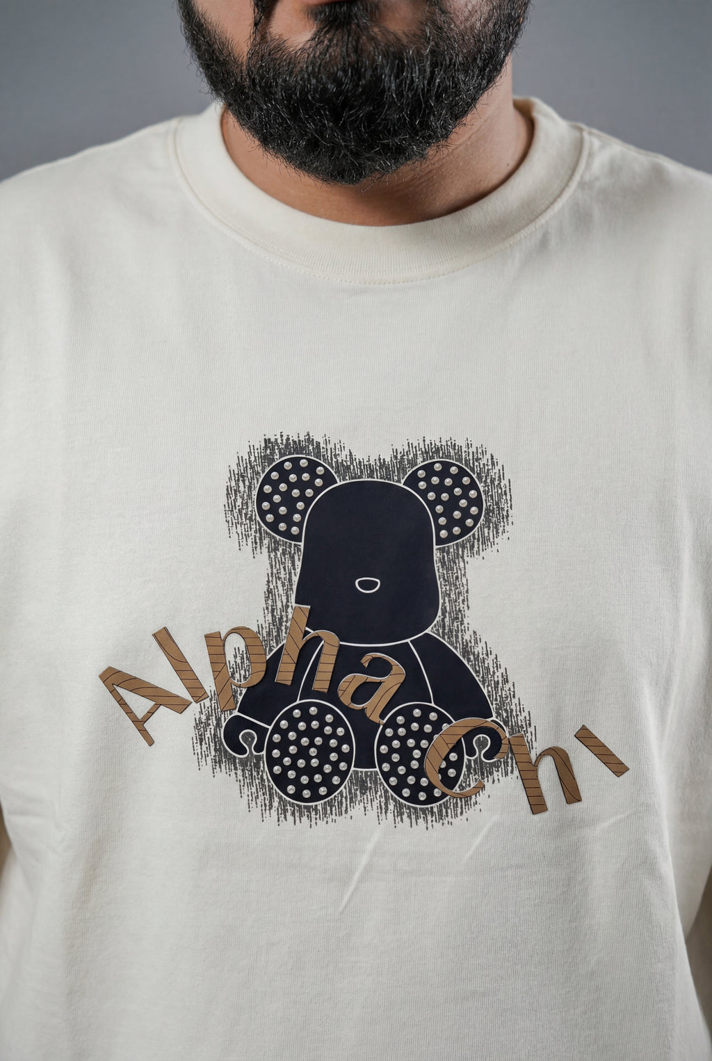 ALPHA CHI EMBOSSED TEDDY DESIGN T-SHIRT