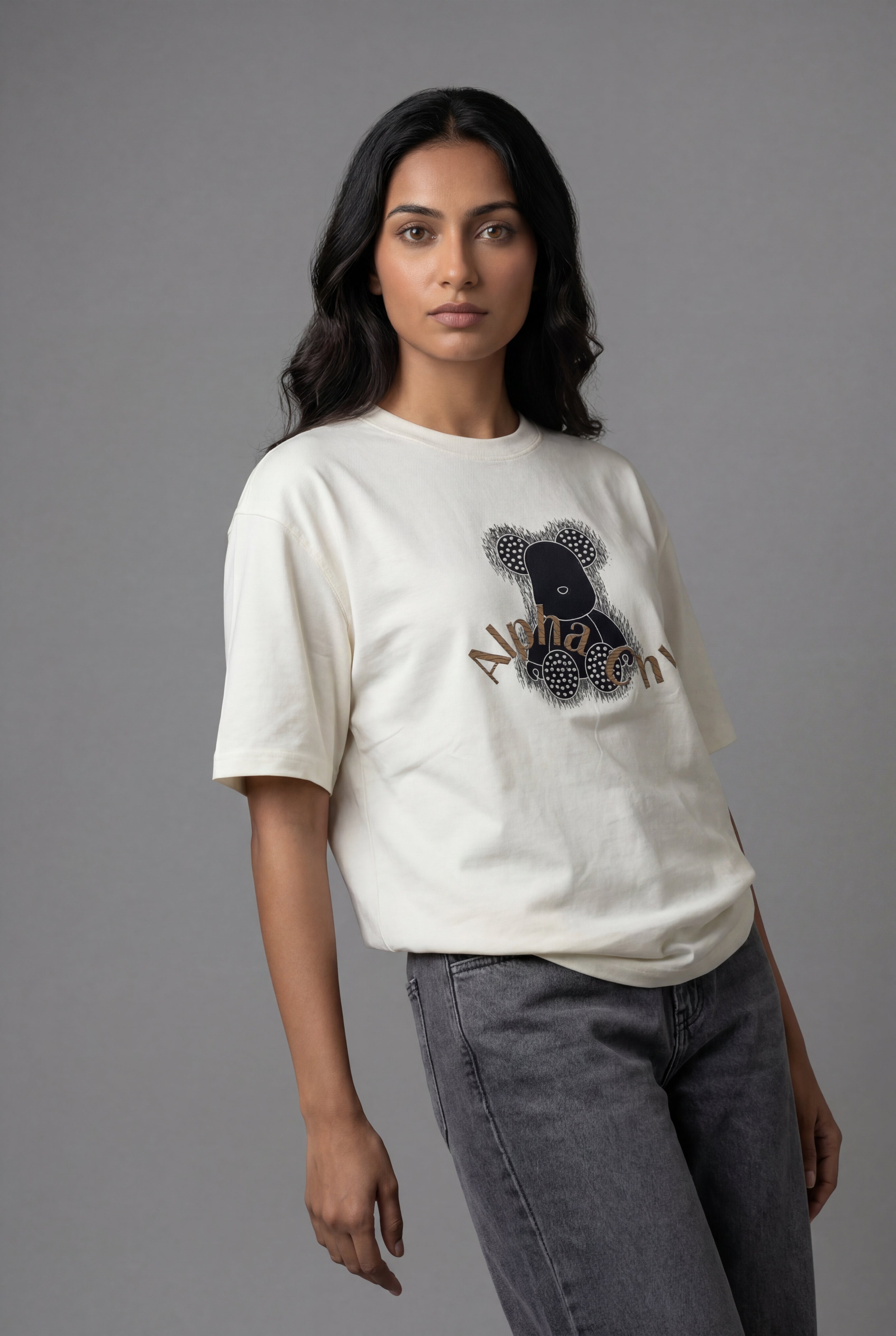 ALPHA CHI EMBOSSED TEDDY DESIGN T-SHIRT