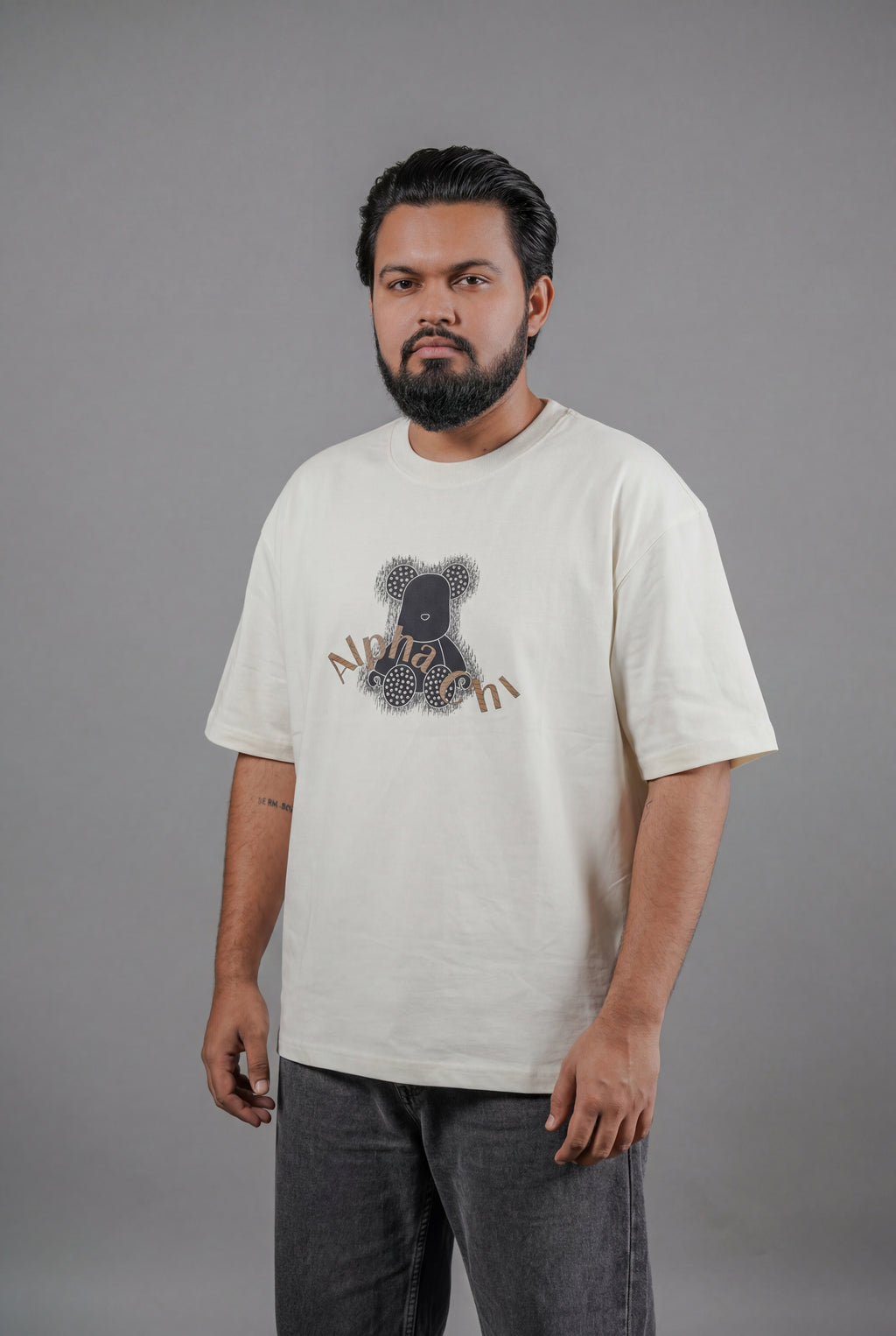 ALPHA CHI EMBOSSED TEDDY DESIGN T-SHIRT