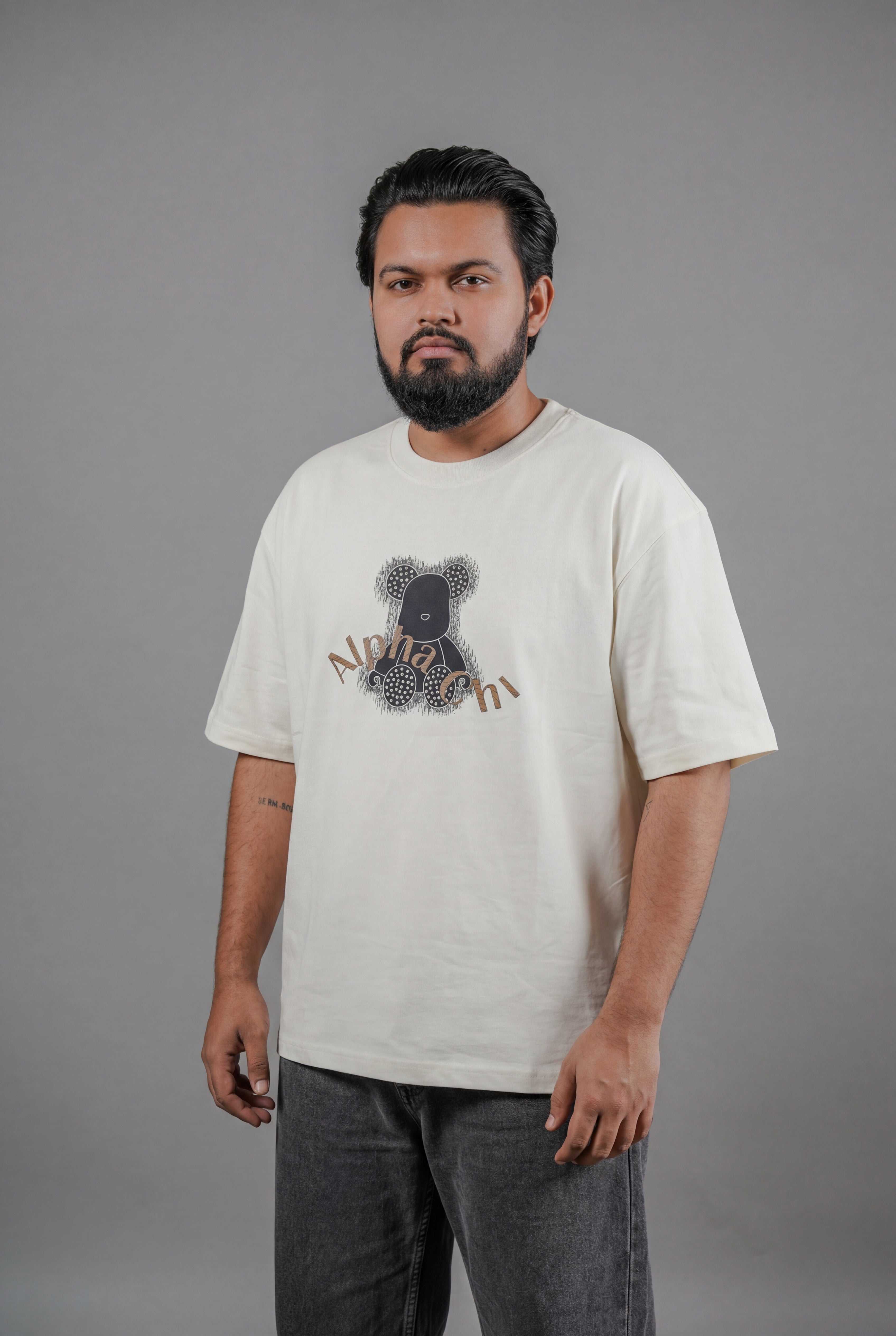 ALPHA CHI EMBOSSED TEDDY DESIGN T-SHIRT